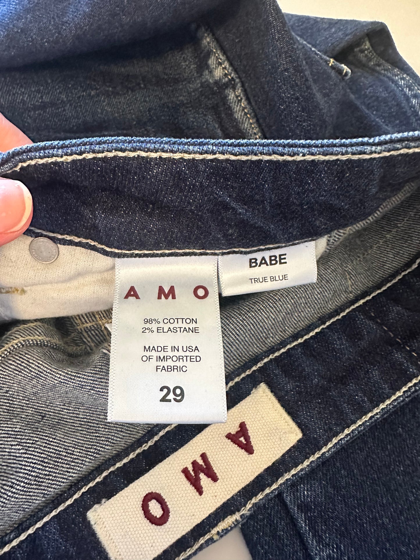 AMO Denim Babe High Rise Cropped Jeans in True Blue | Size 29