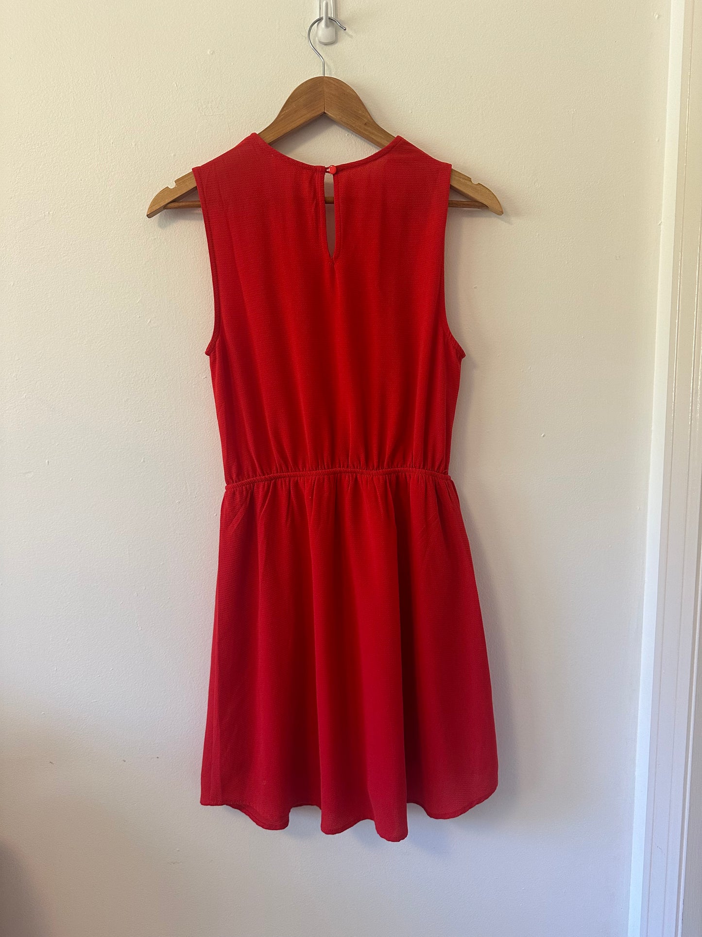 Monteau Red Wrap Tie Front V-Neck Mini Dress | Size Medium