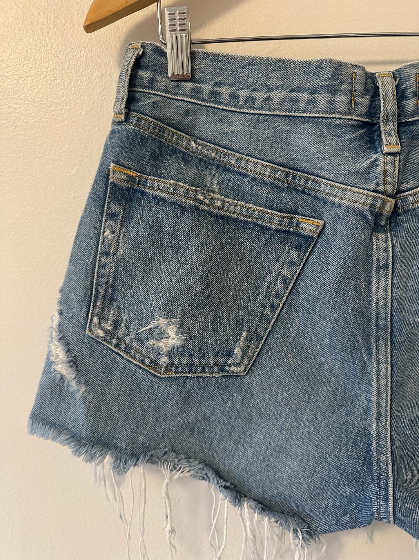 Agolde Parker Distressed Denim Shorts - Size 28