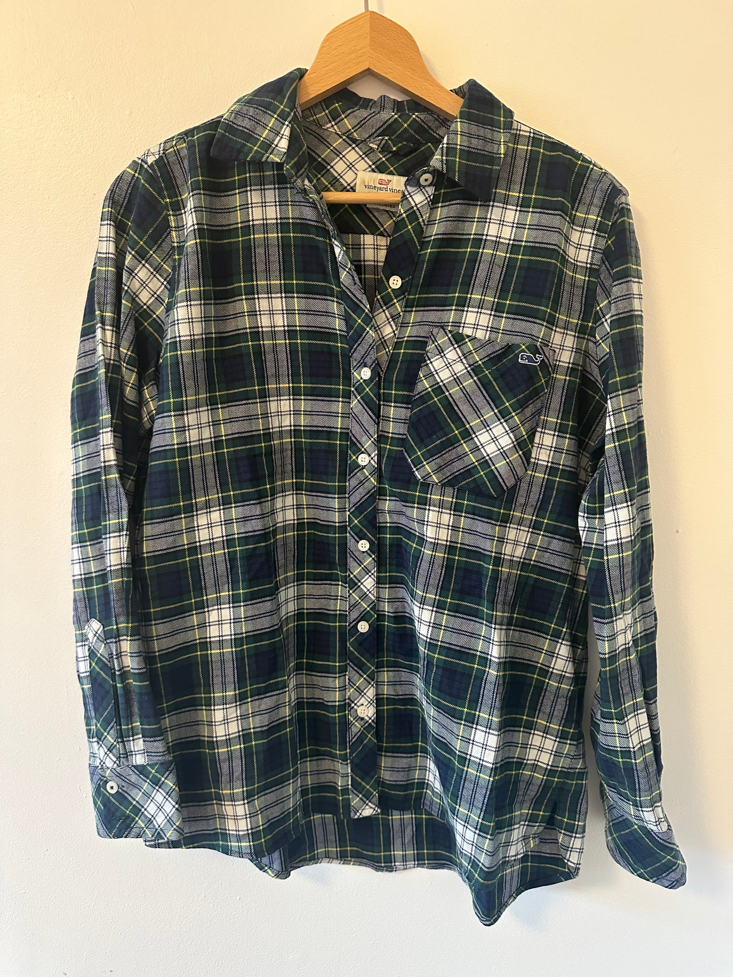 Vineyard Vines Plaid Relaxed Fit Button Down Shirt Size 4