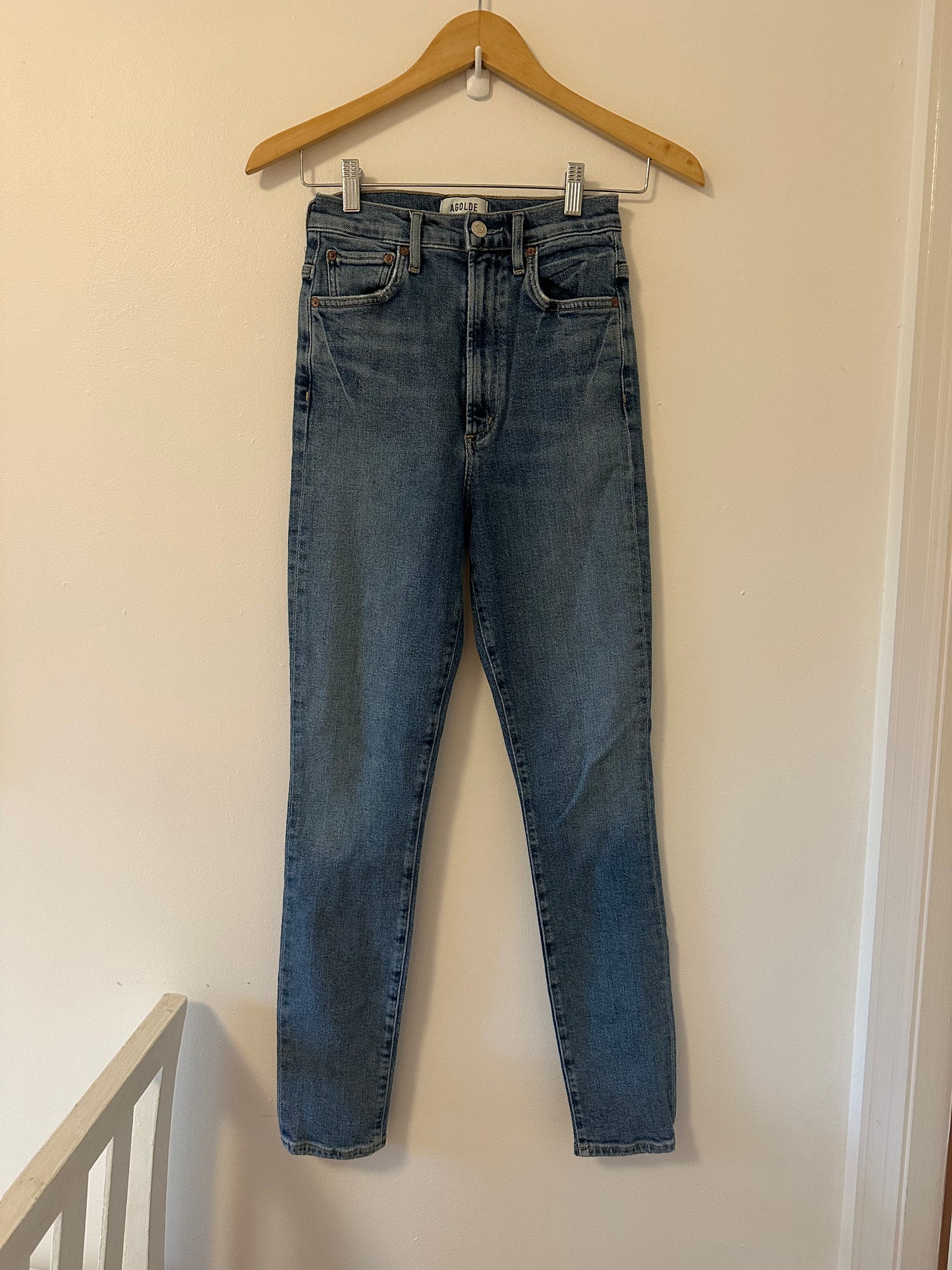 Agolde Pinch Waist Ultra High Rise Skinny Blue Jeans - Size 24