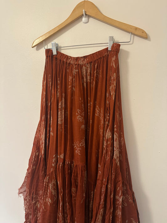 FP One Free People Bohemian Rust Maxi Skirt - Size Small