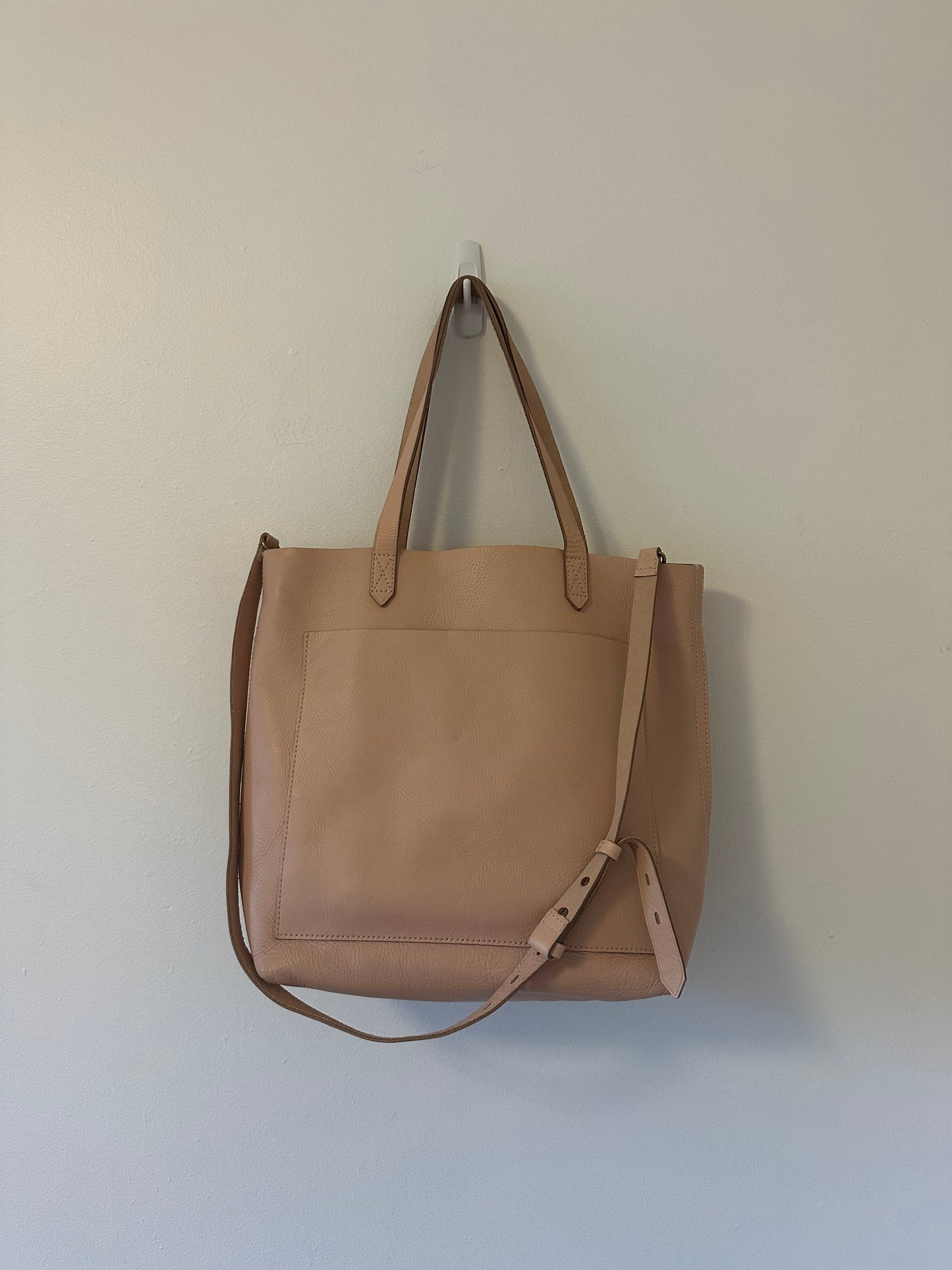 Madewell Blush Pink Open Top Leather Tote Bag