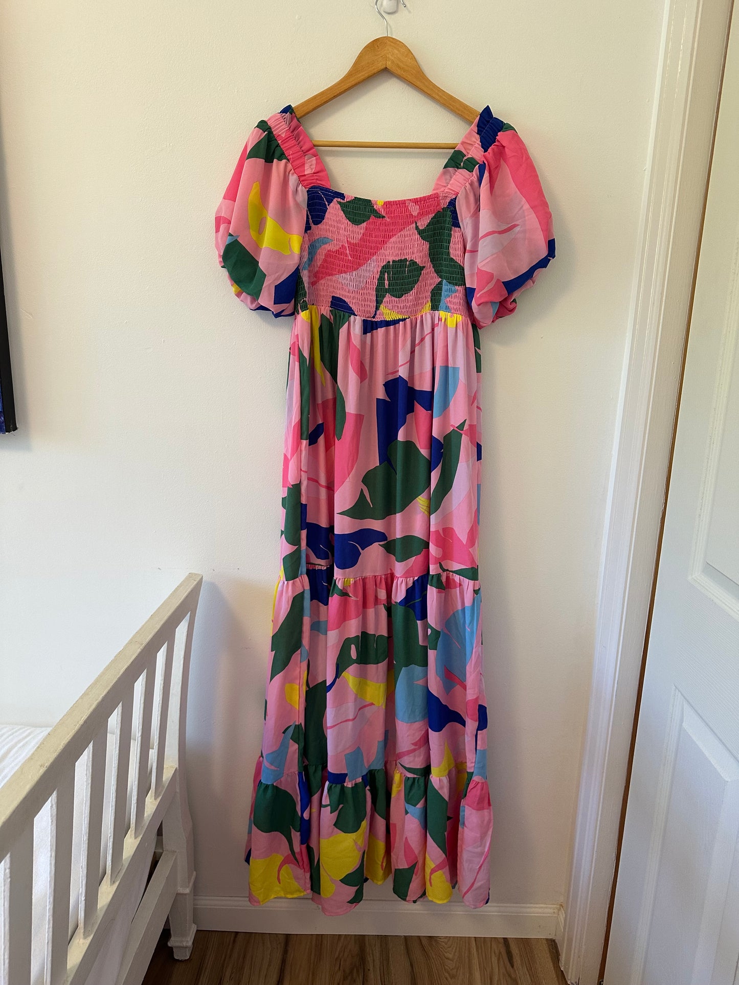 First Love Colorful Floral Maxi Dress - Size Large