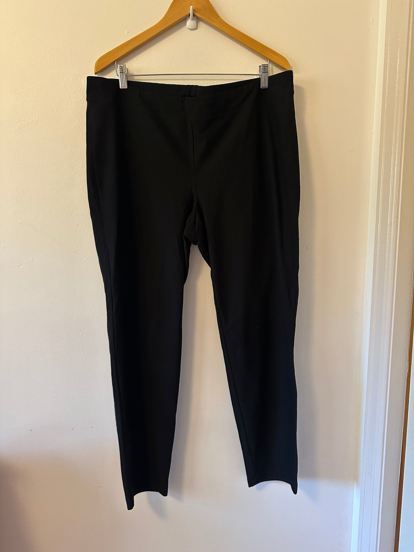 Eileen Fisher Washable Stretch Crepe Slim Ankle Pull On Pant | Size XL