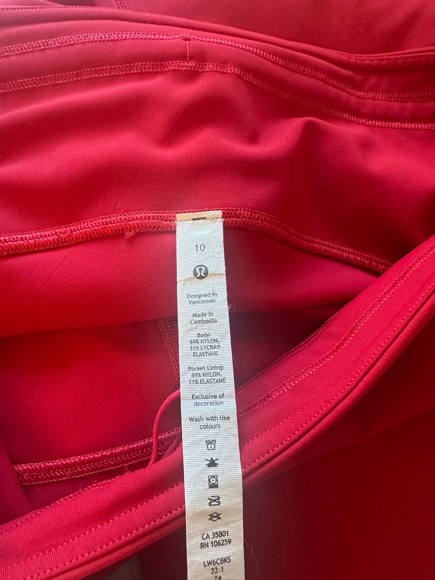 Lululemon Swift Speed High-Rise Crop 21" in Dark Red | Size 10