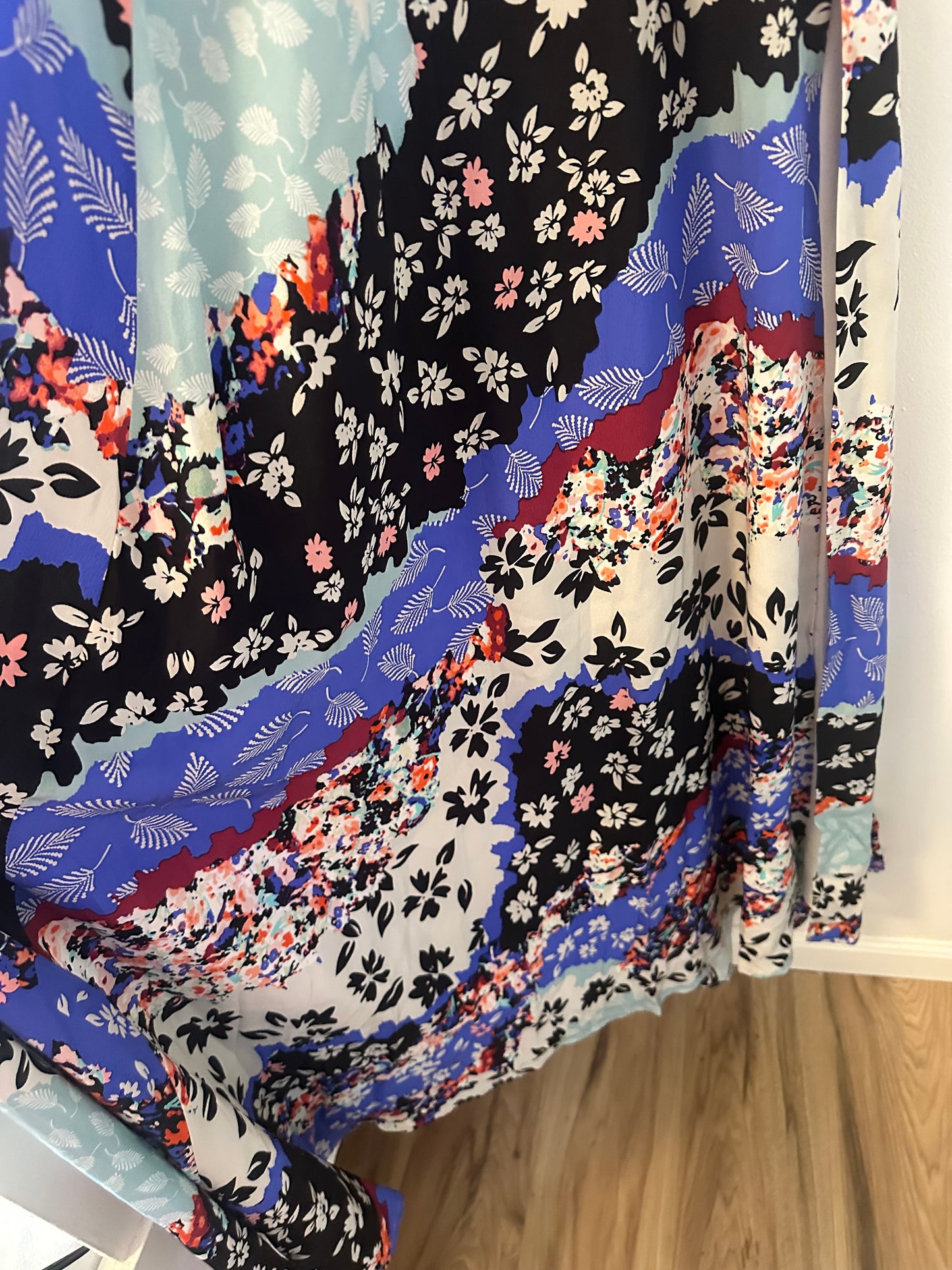 Yumi Kim "Kat" Maxi Flower Print Silk Dress - Size Large