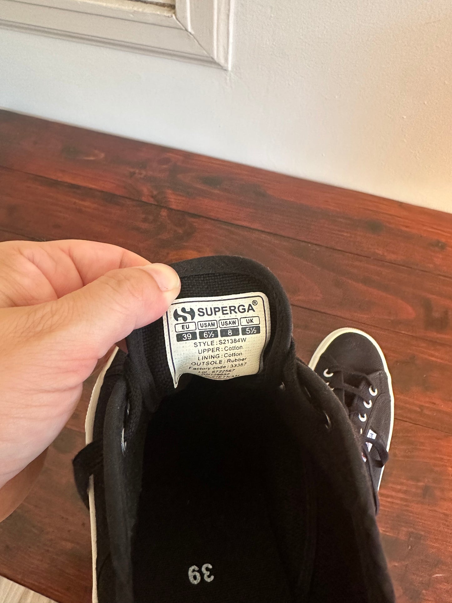 Superga Black 2740 Platform Sneakers Size 8