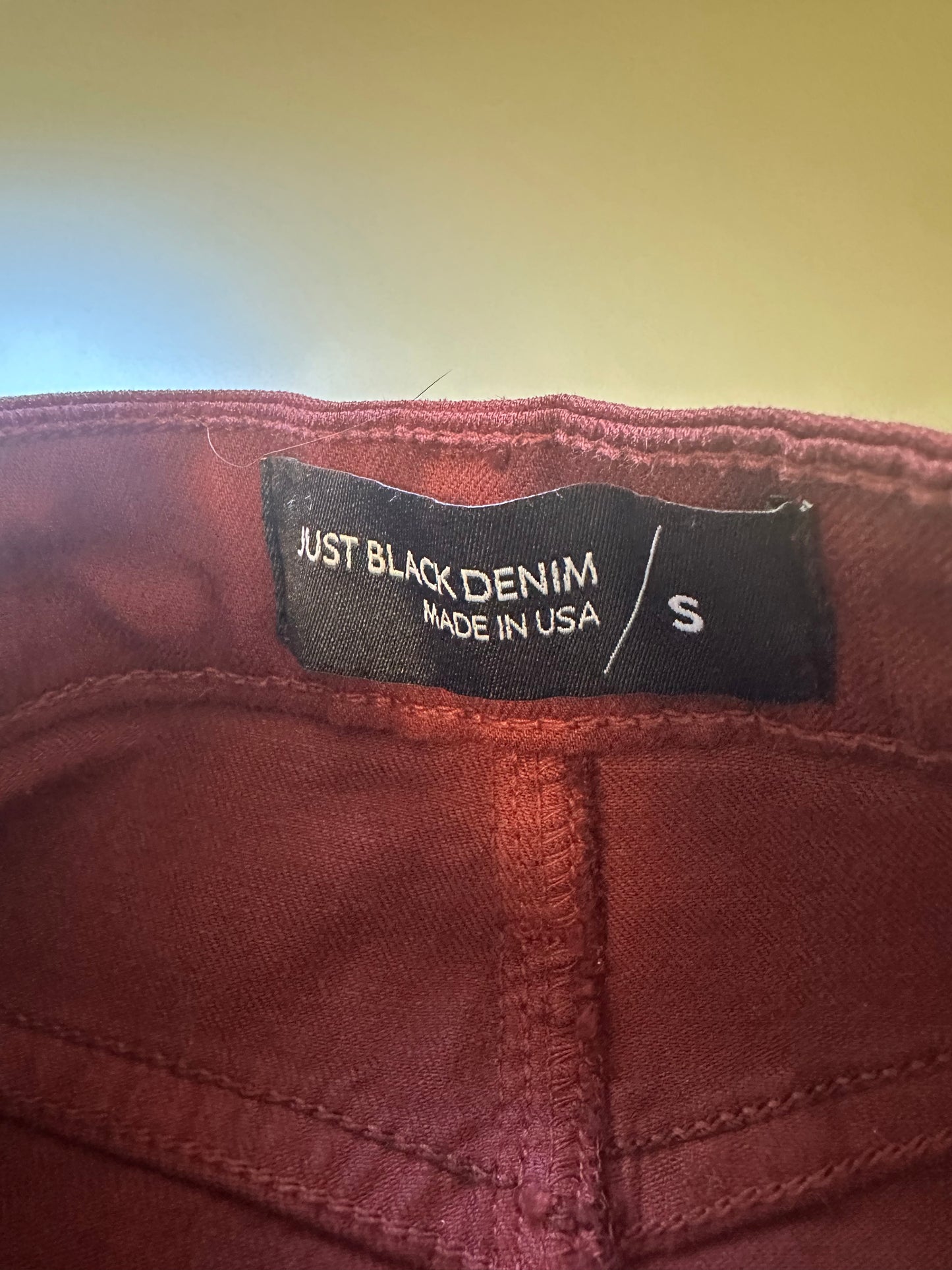 Just Black Deep Red Burgundy Denim Mini Skirt | Size Small