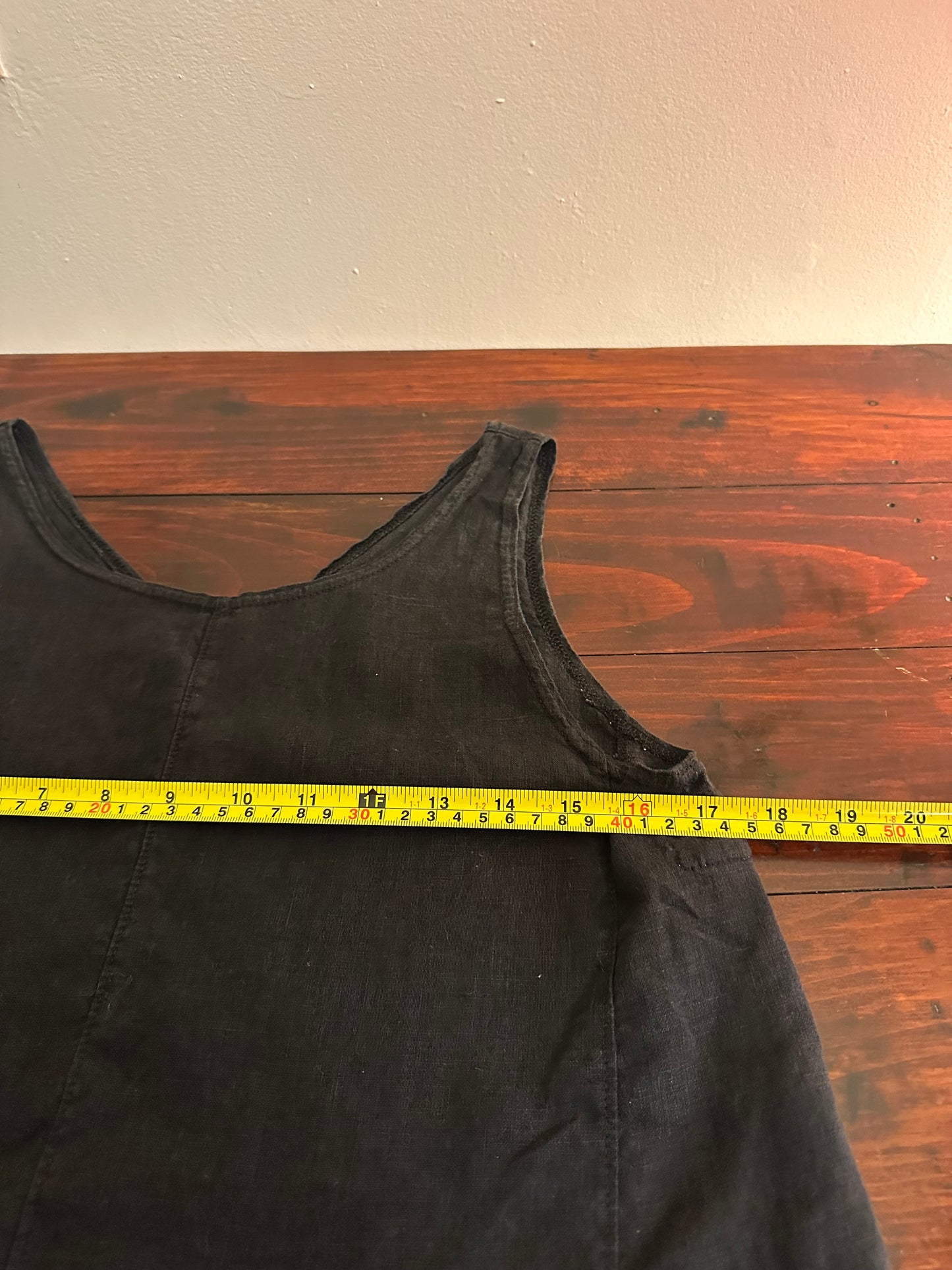 Marty Jean Black Sleeveless Linen Cropped Tank Top - Size XS