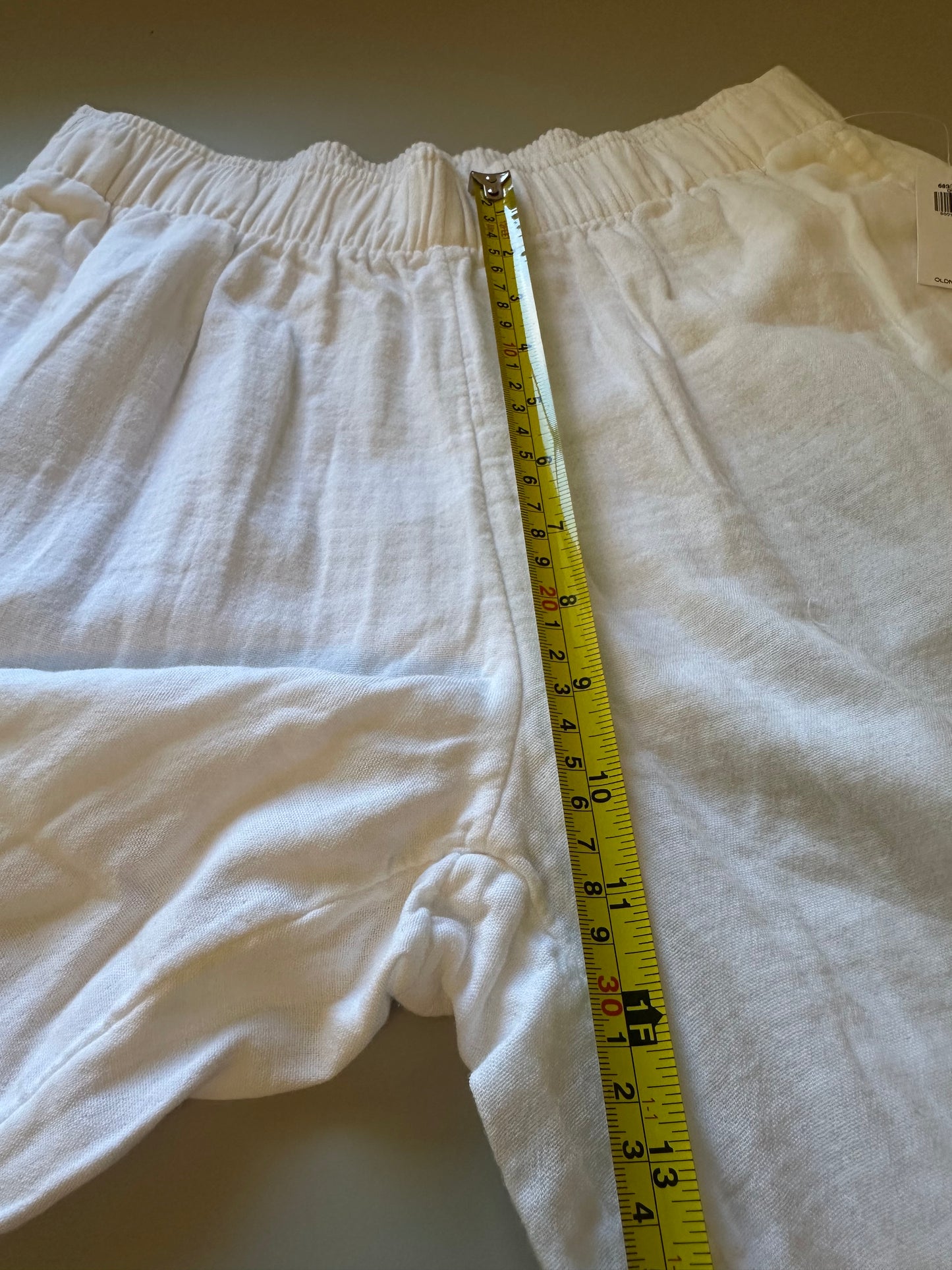 NWT Old Navy Cotton White Wide Leg Elastic Waist Pants | Size Small