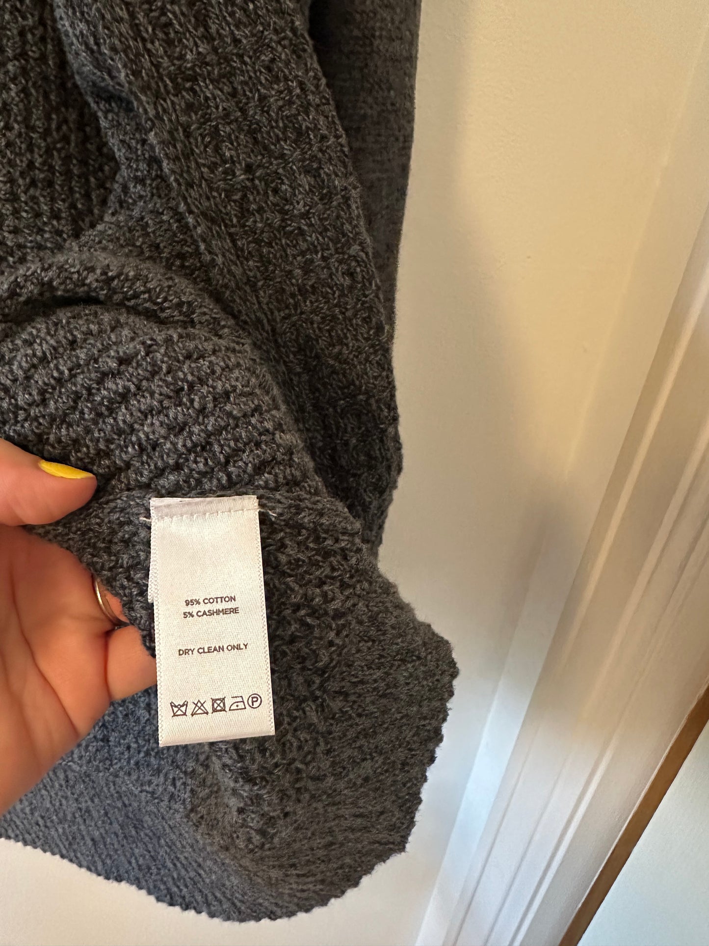 Lilla P Draped Open Front High Low Cardigan in Charcoal Gray - Size XS