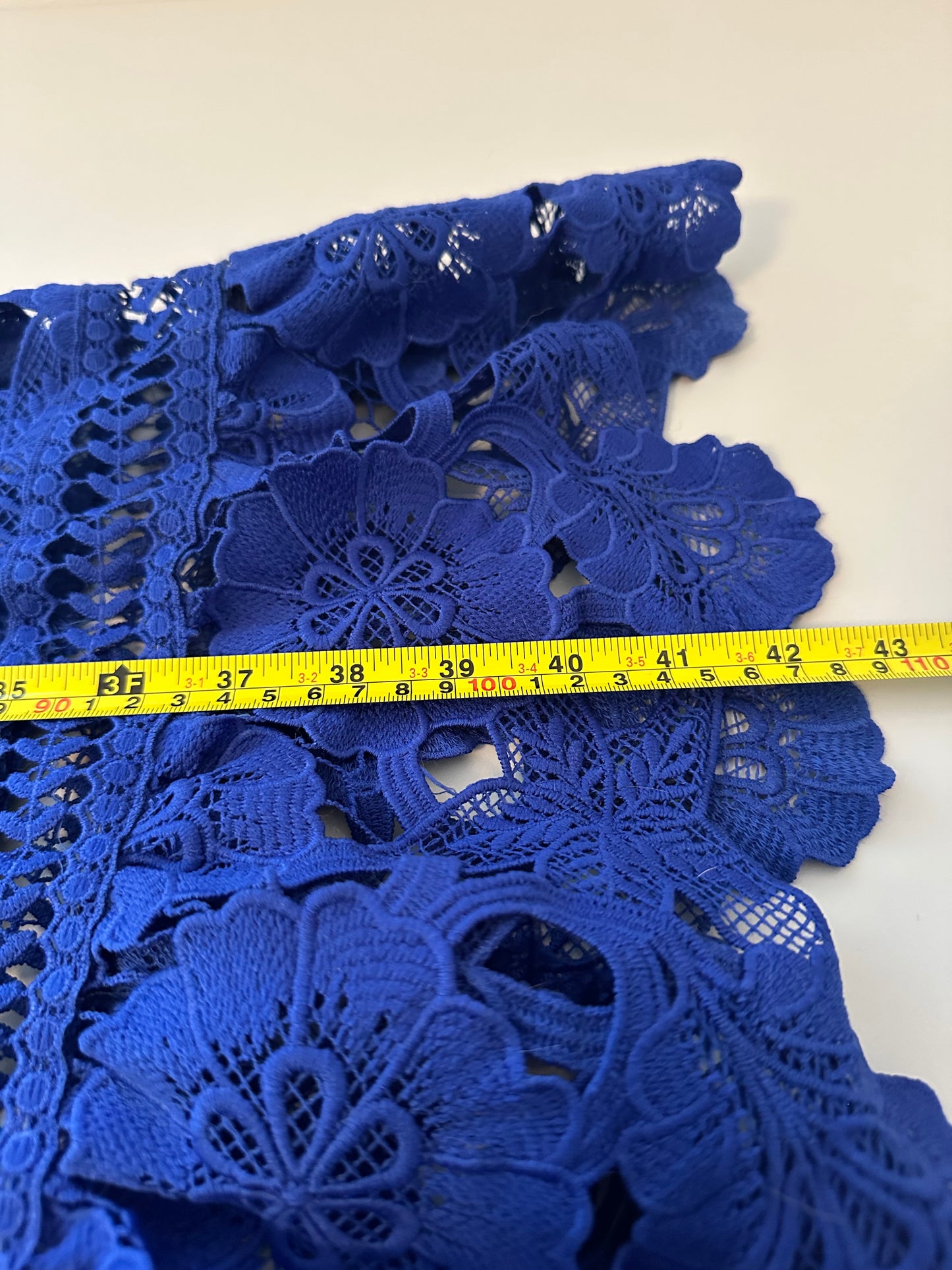 Just Me Mermaid Lace Crochet Midi Dress in Blue | Size Small