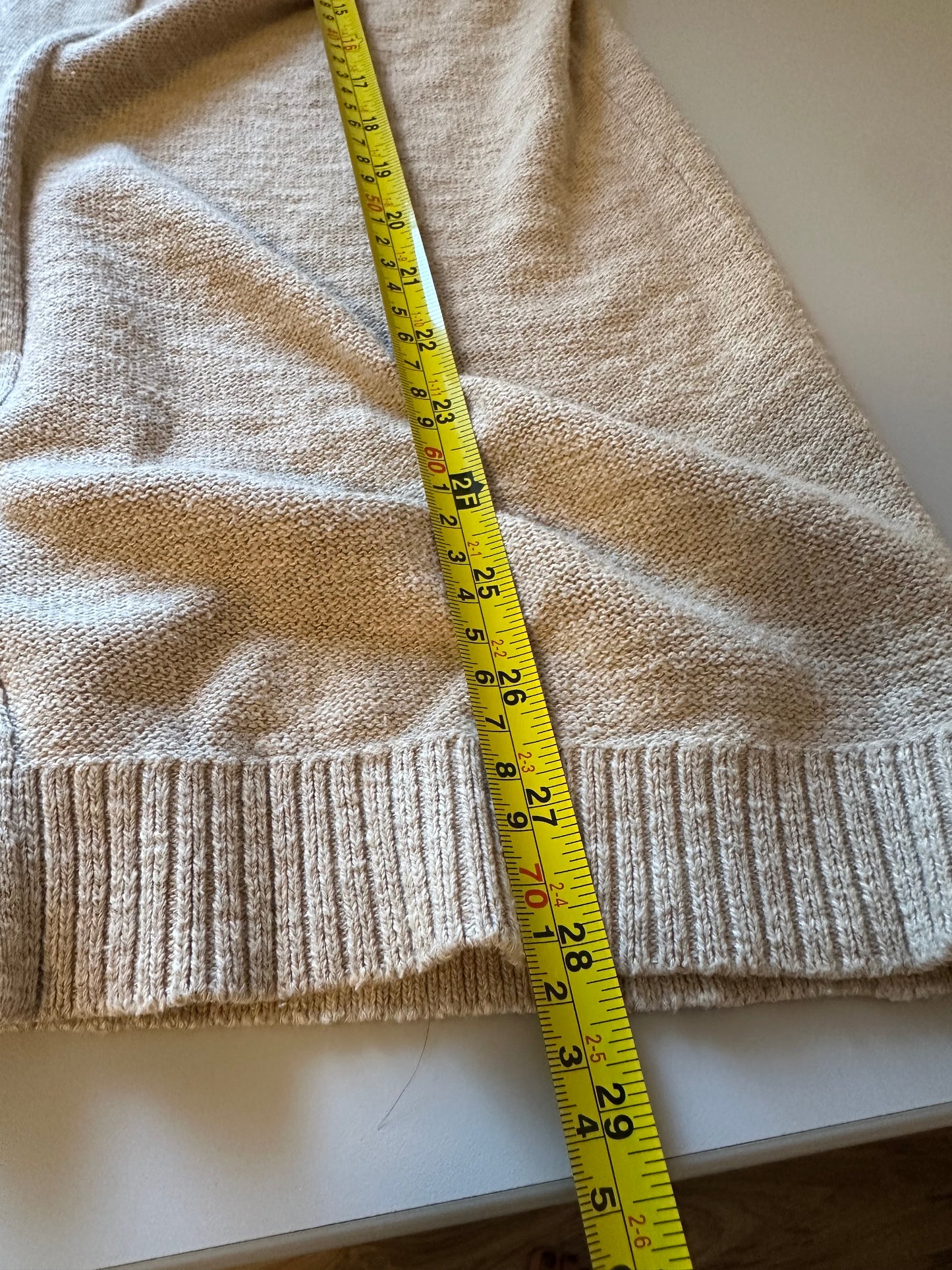 J. Crew Tiered Ruffle Sleeve Tan Open Cardigan Sweater | Size Small
