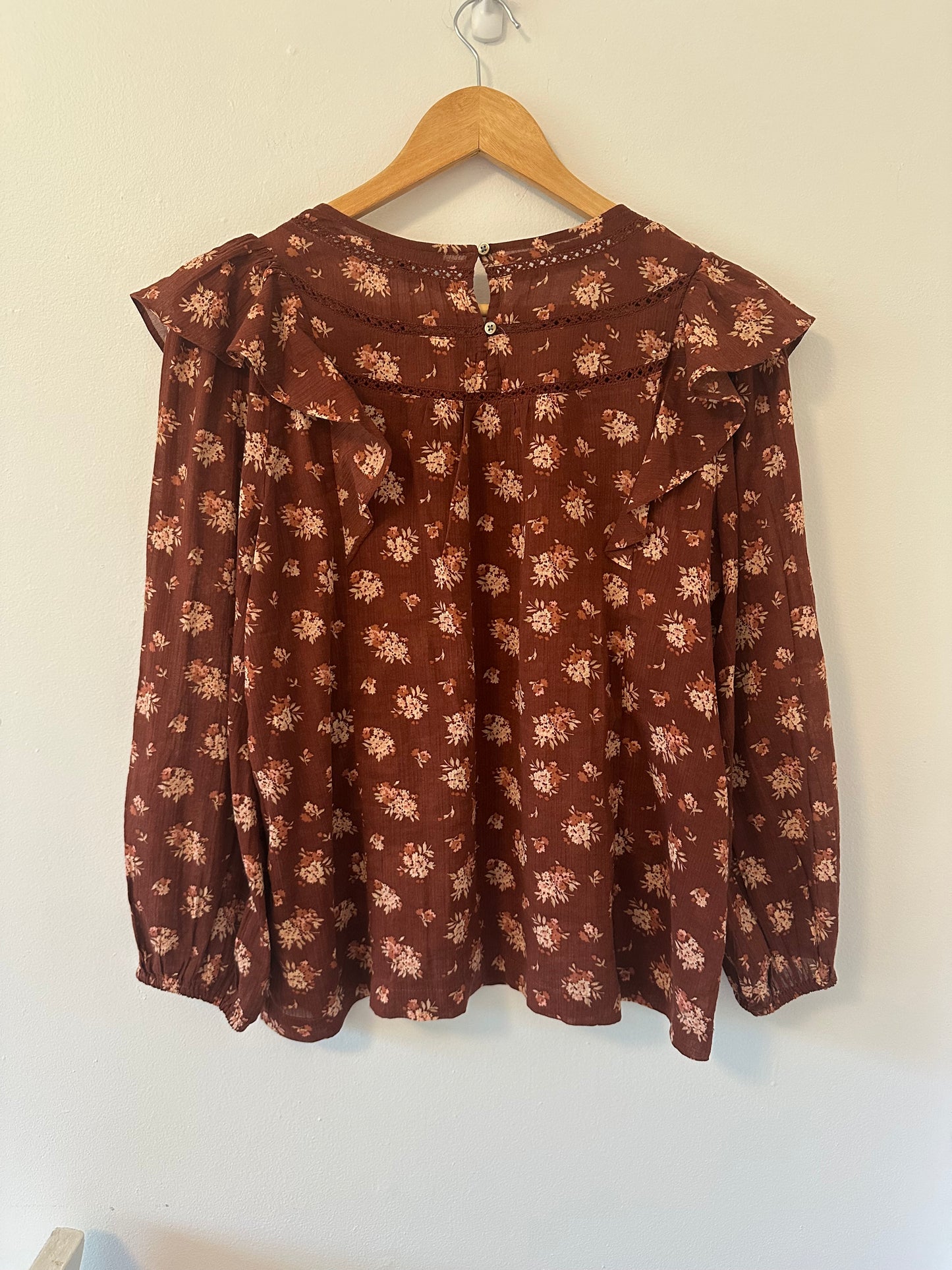 Madewell Ladder-Trim Ruffle Top in Homestead Bouquet - Size Small