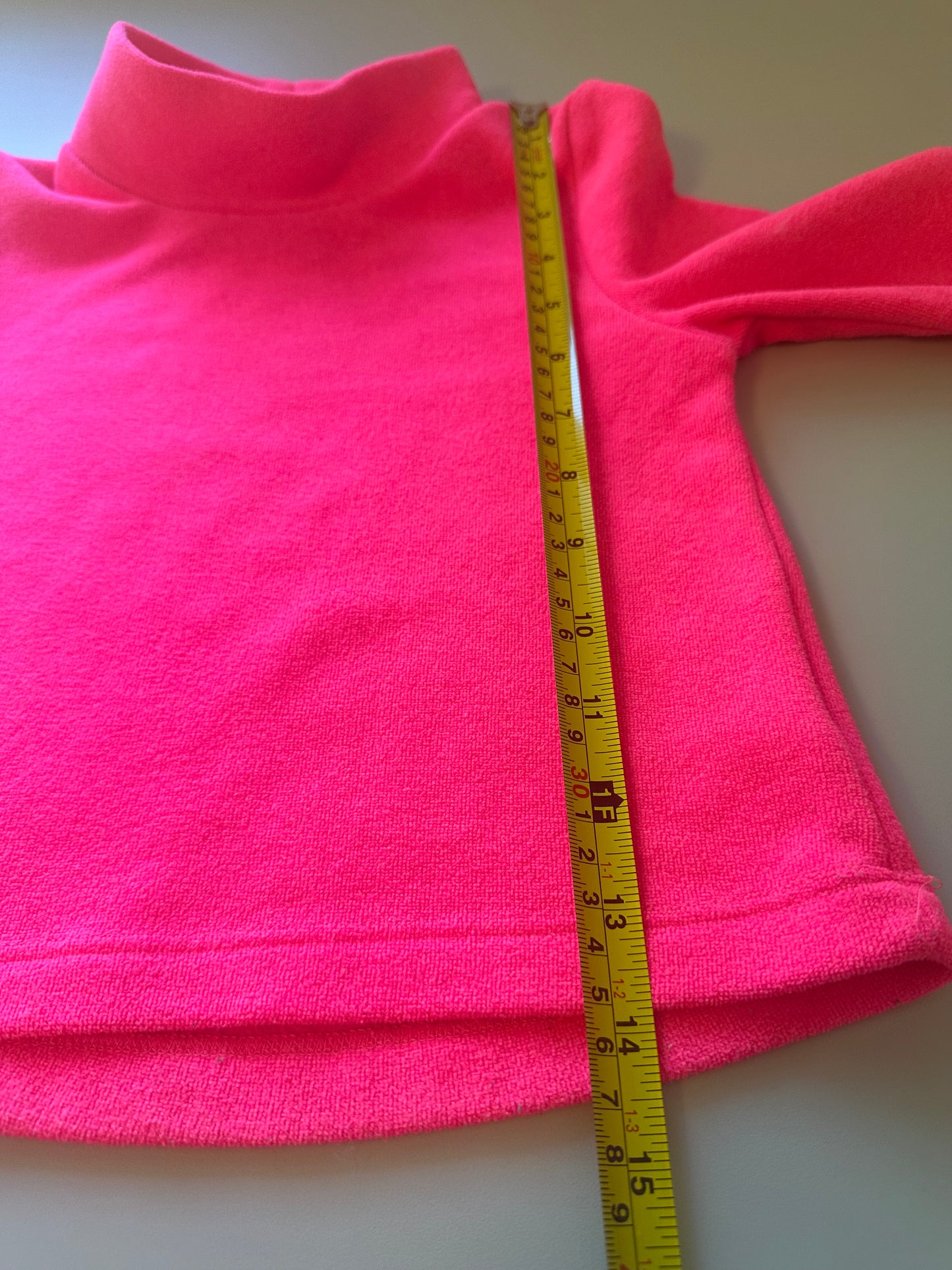 Dudley Stephens Neon Pink Toddler Turtleneck in Vello Fleece | Size 2T