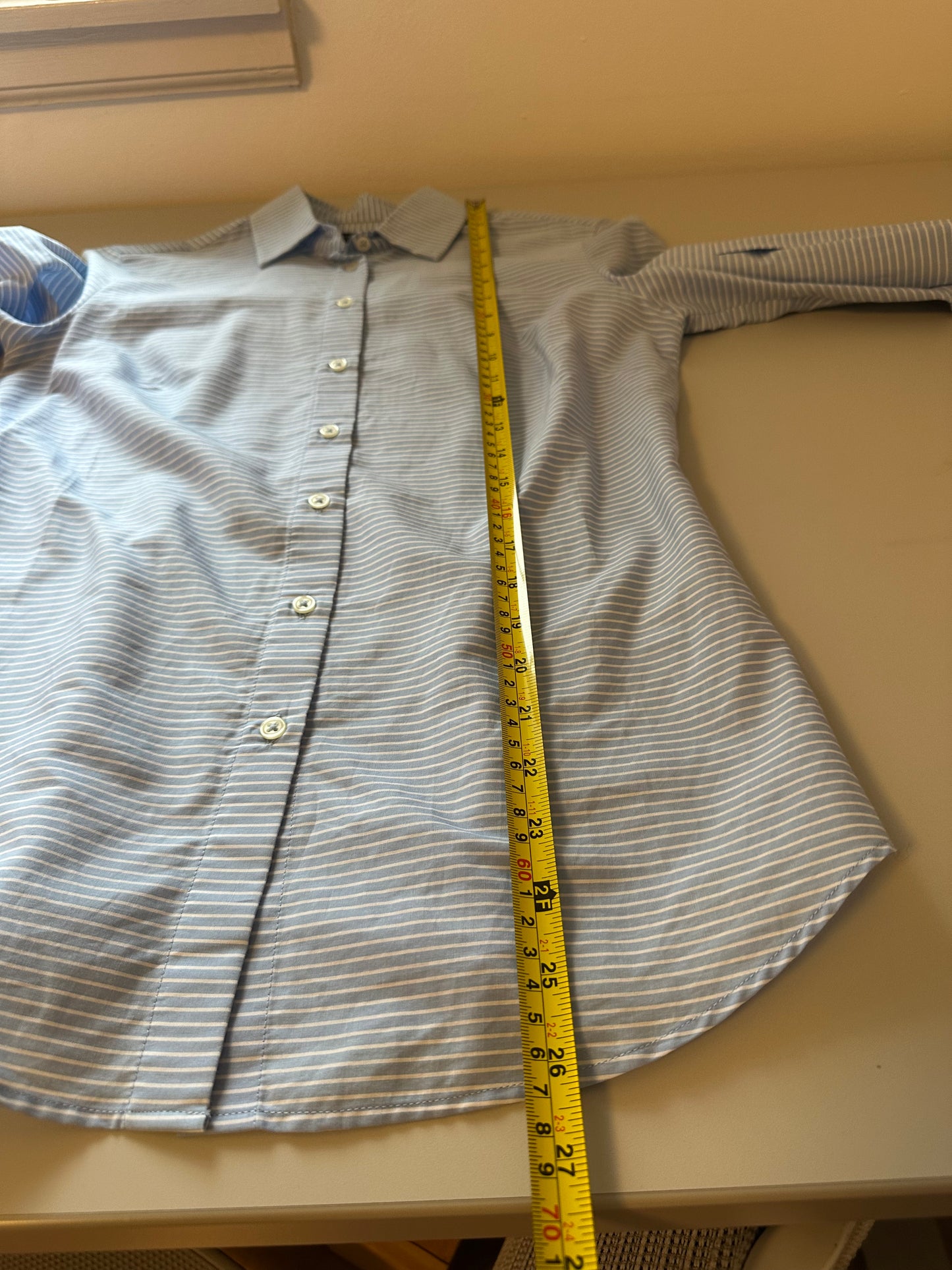 Banana Republic Light Blue Striped Button Down Shirt | Size 0