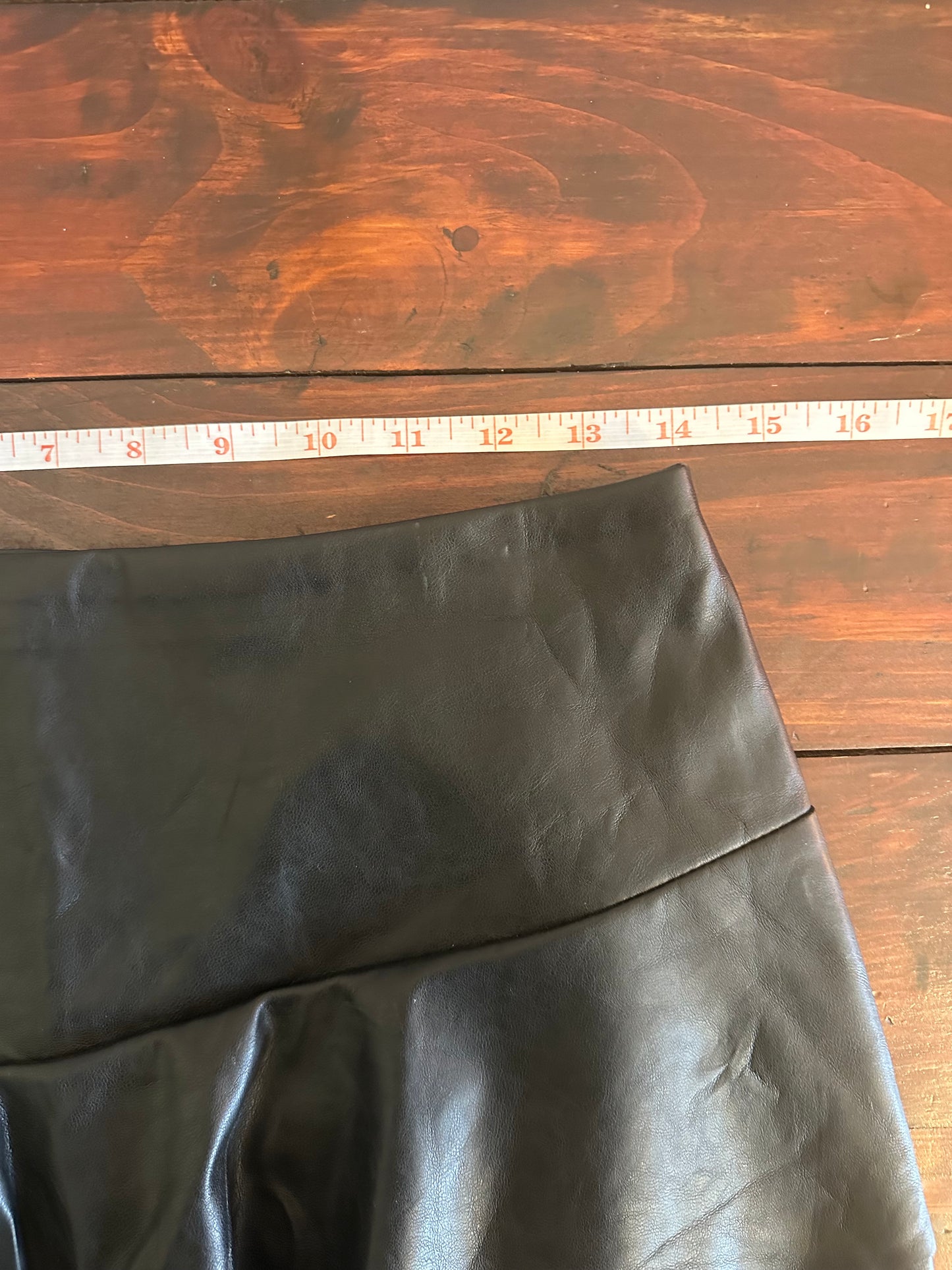 Do+Be Black Ruffled Faux Leather Skirt Size Medium