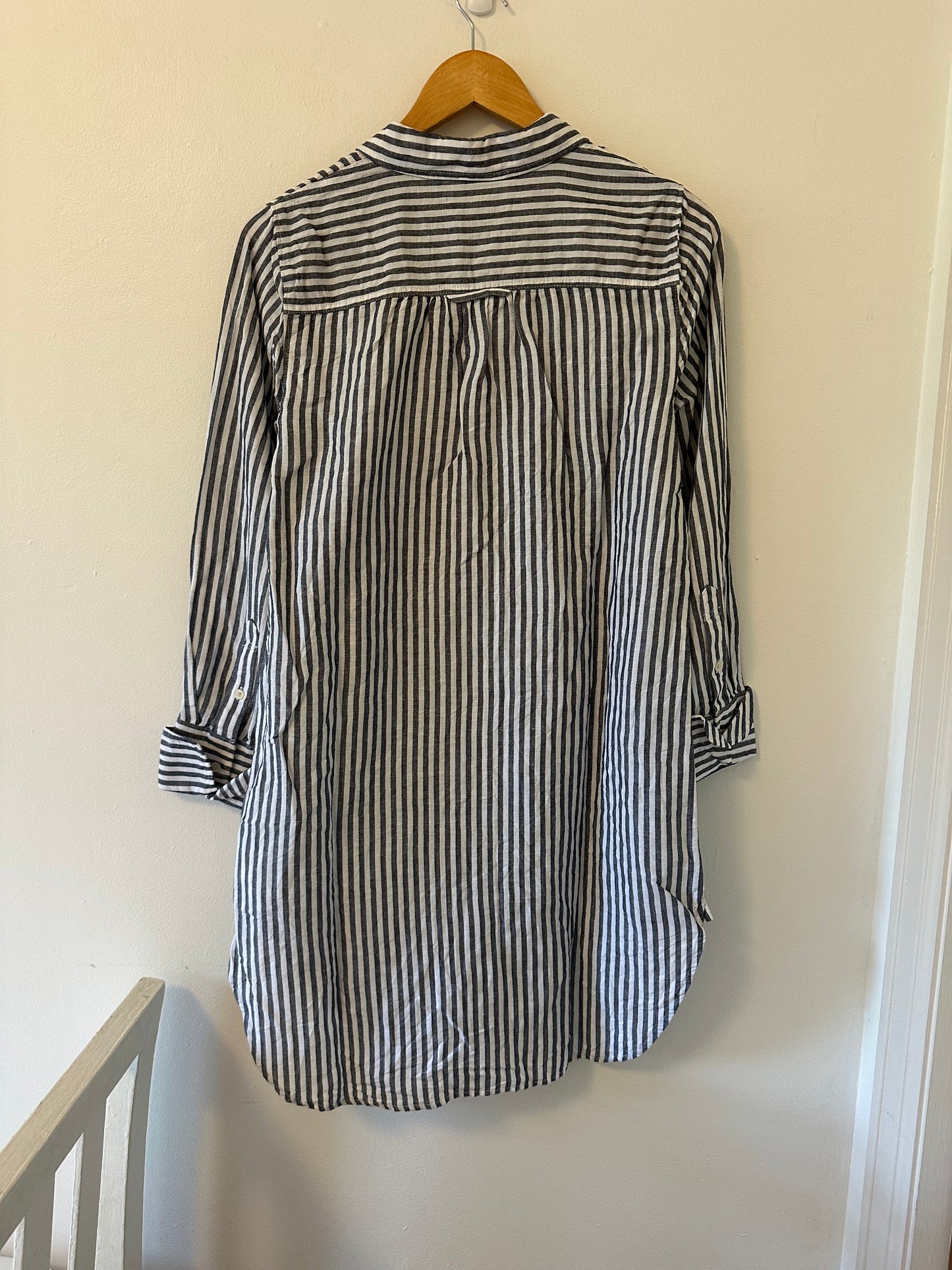 J. Crew Classic-fit Beach Shirt in Striped Linen-Cotton Blend - Size Small