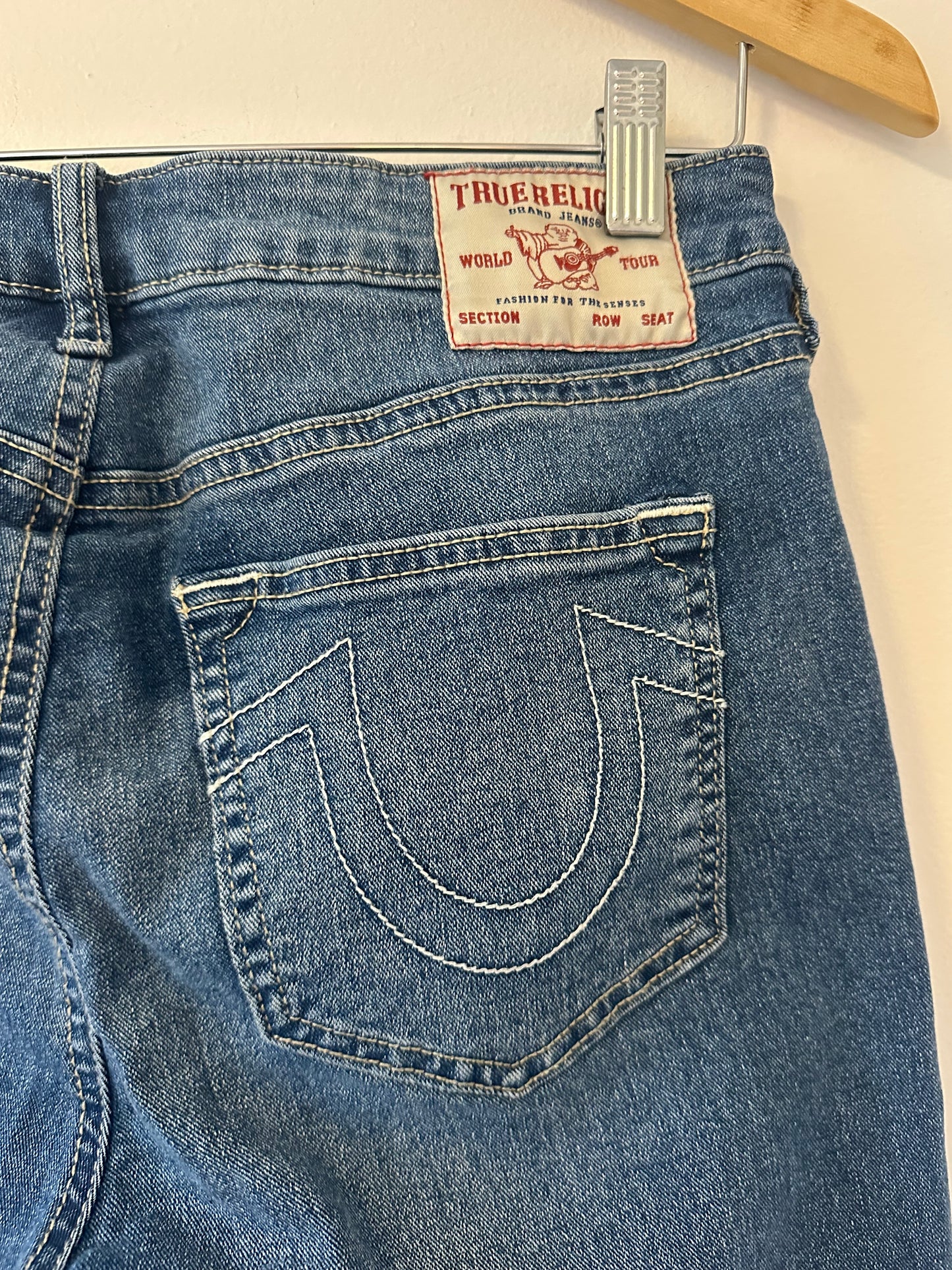 True Religion - Mid Rise Medium Blue Super Skinny Jeans | Size 30