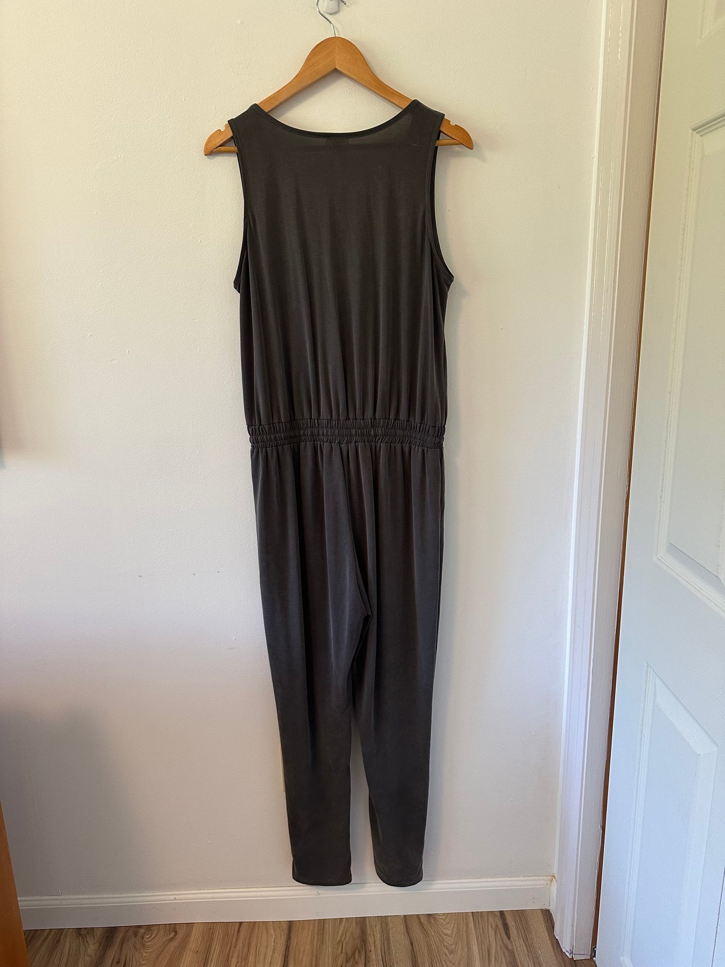 Freeloader Charcoal Gray Jumpsuit with Wrap Style Top | Size Large