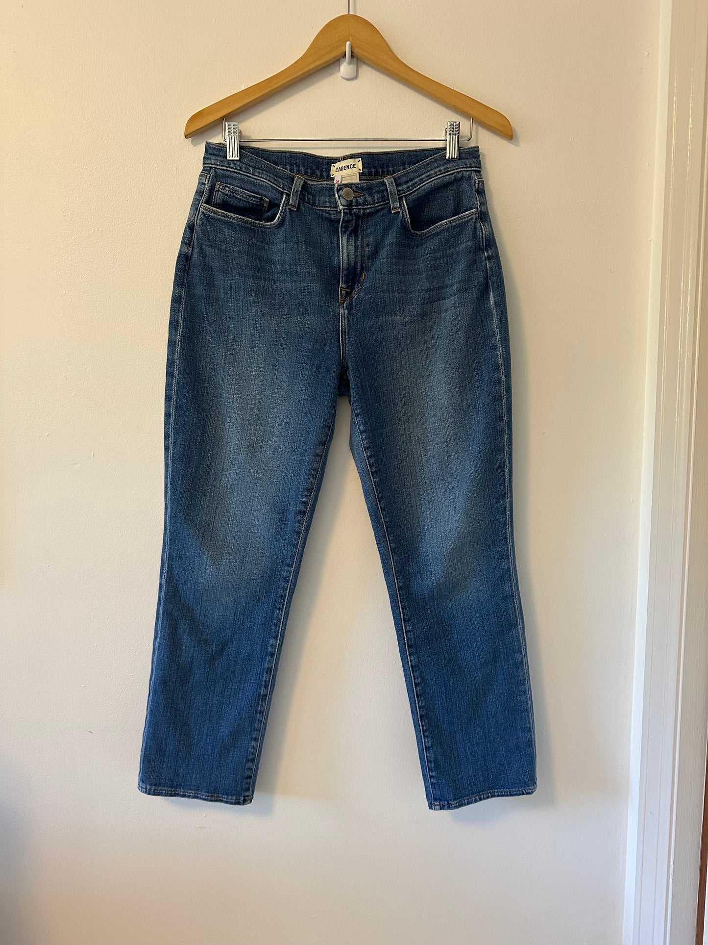 L'AGENCE Classic Blue Straight Leg Jeans | Size 28