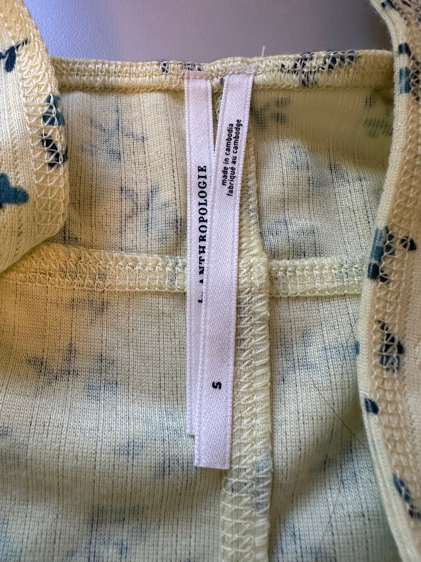 Anthropologie Yellow Floral Women's Pointelle Romper | Size Small
