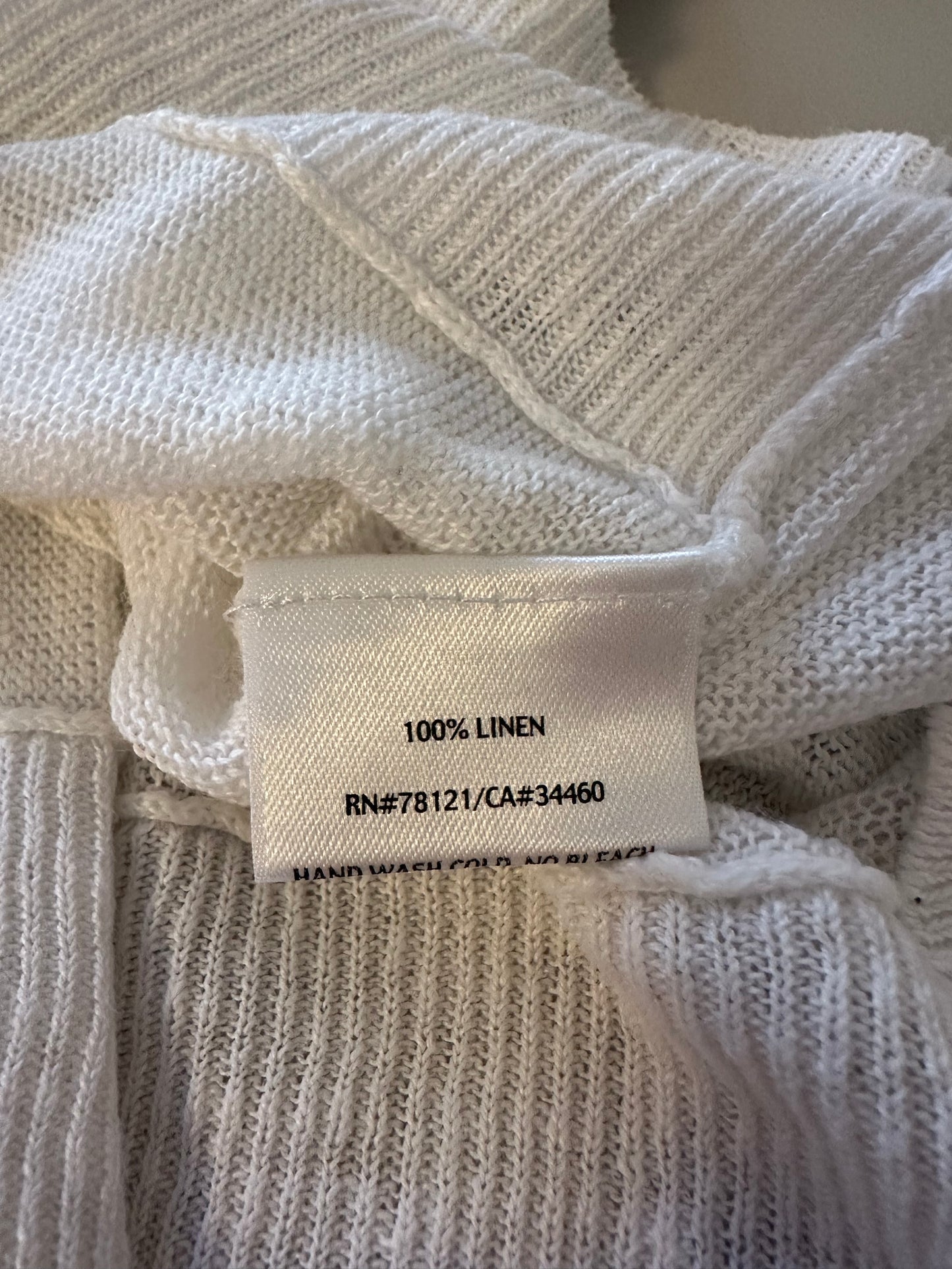 Eileen Fisher Organic Linen Cord Crew Neck Top | Size XL