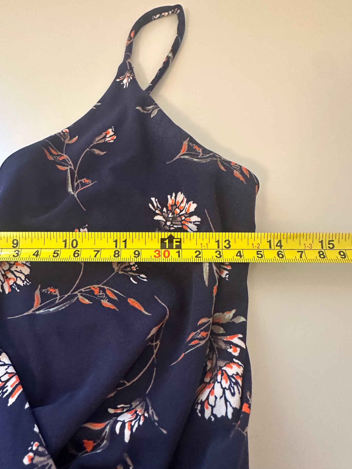 Kaileigh Navy Floral Spaghetti Strap Jumpsuit | Size Small