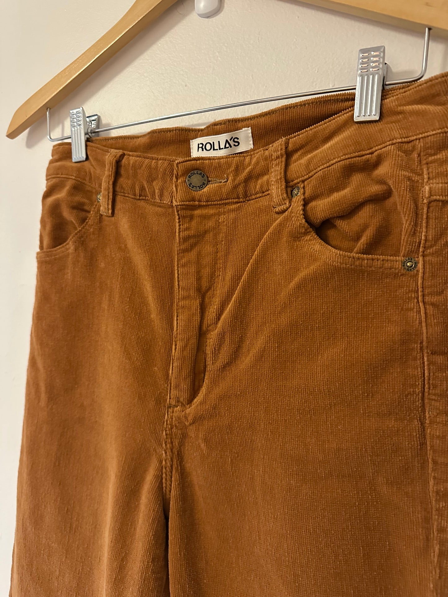 Rolla's Eastcoast High Rise Flare - Tan Corduroy - Size 28