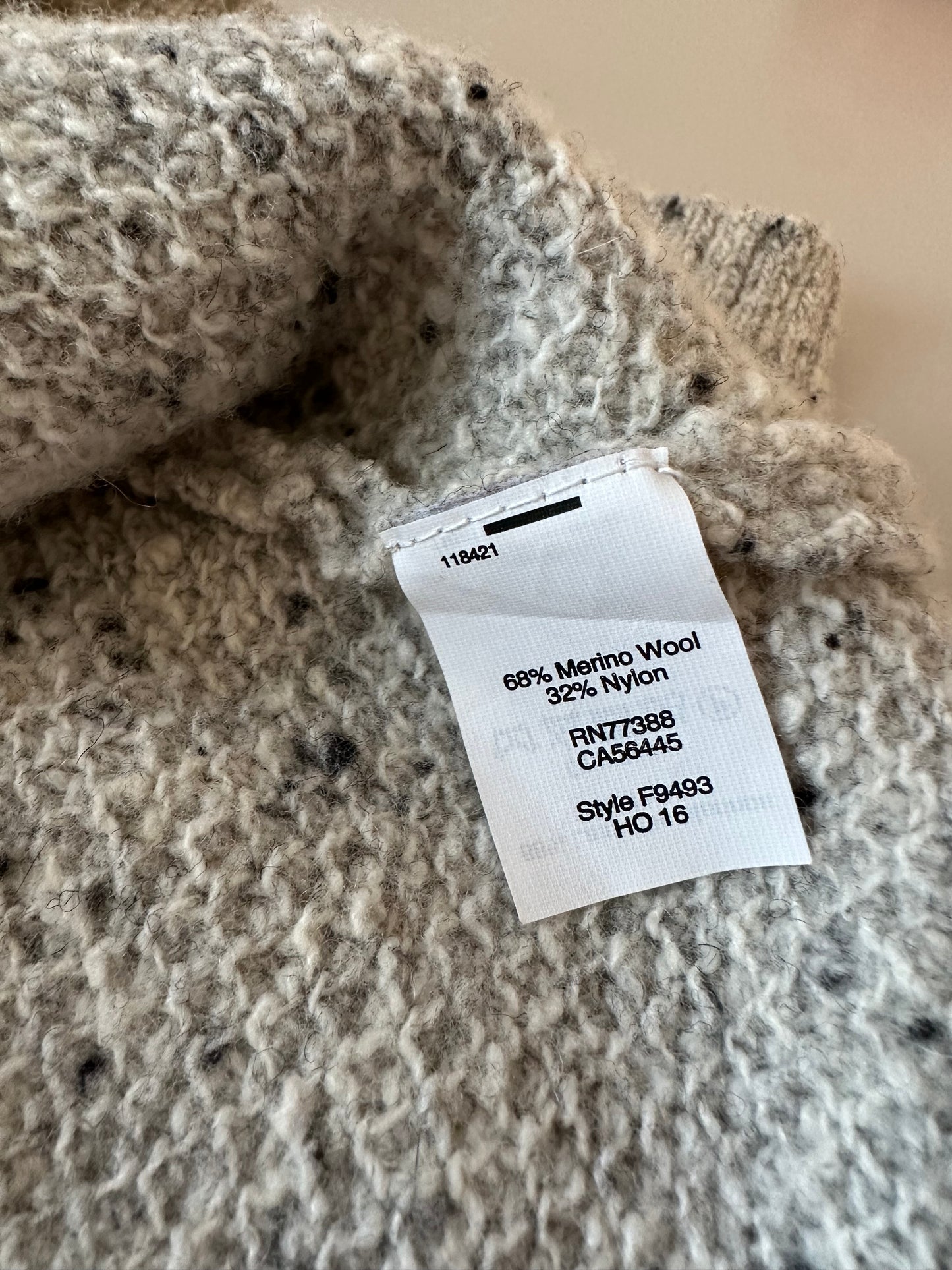 Madewell Gray Knit Long Sleeve Button Back Sweater Dress | Size Small