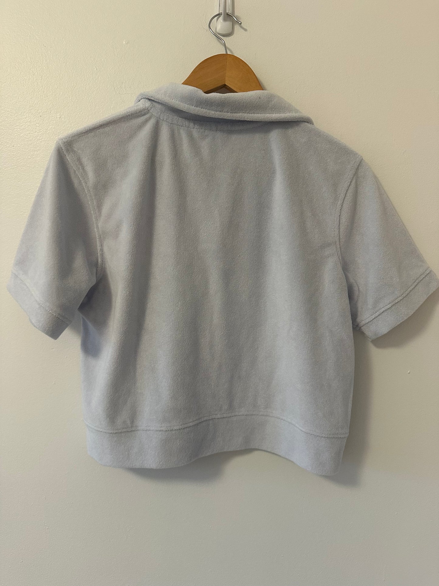 Mono B - Light Blue Terrycloth Polo and Shorts Set | Size Small