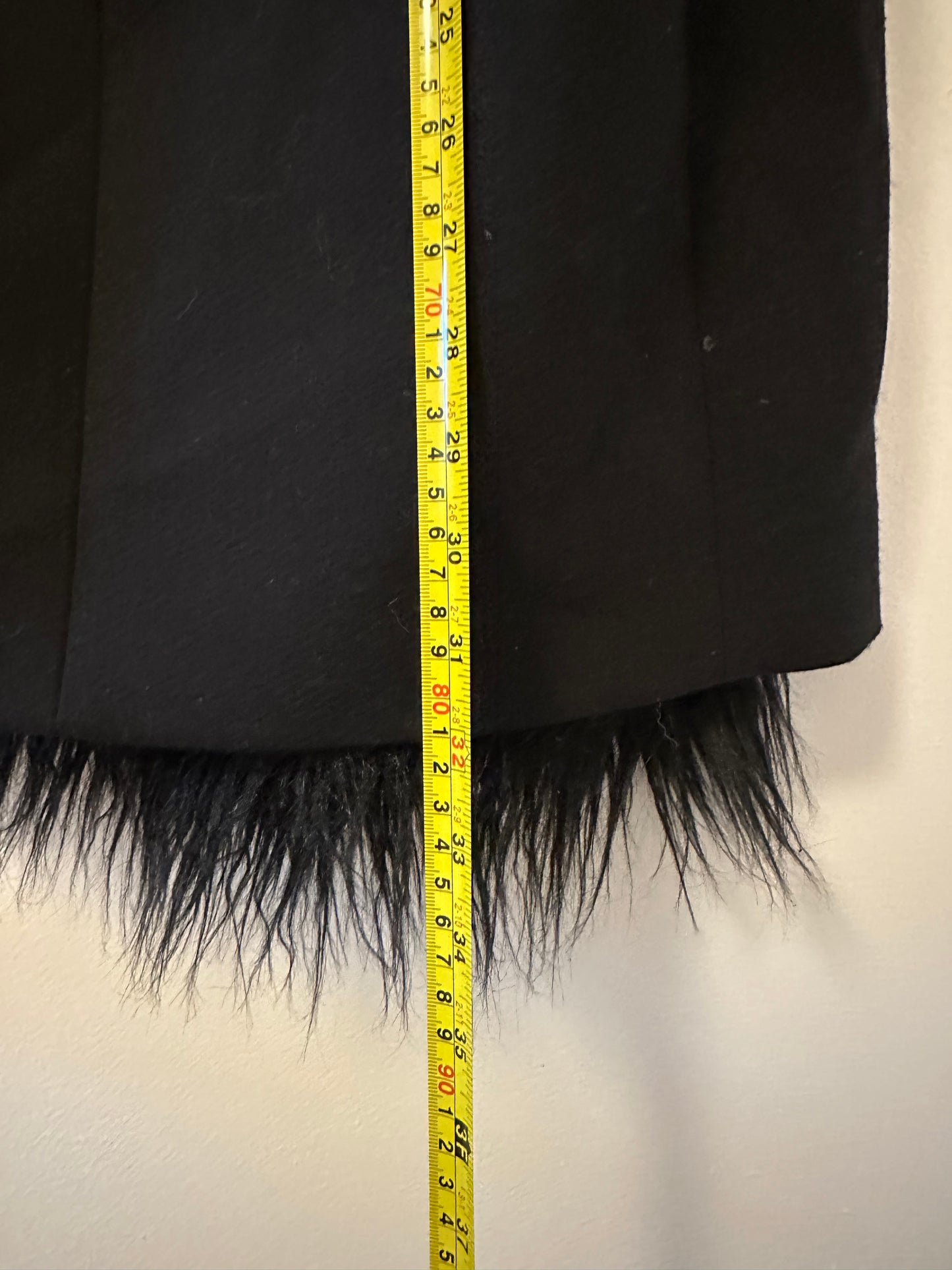 Theory Black Faux Fur Teddy Vest - Size Small