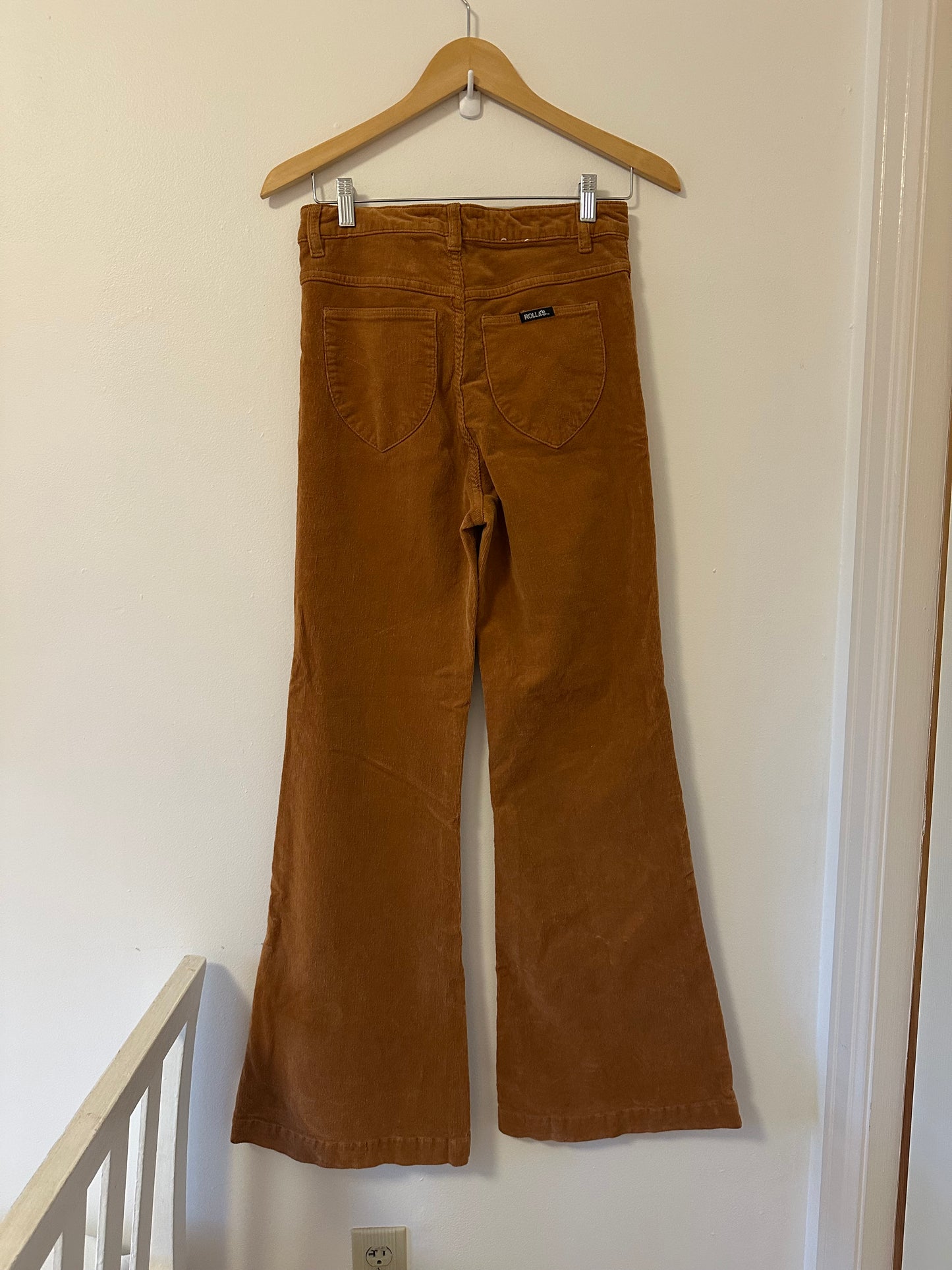 Rolla's Eastcoast High Rise Flare - Tan Corduroy - Size 28