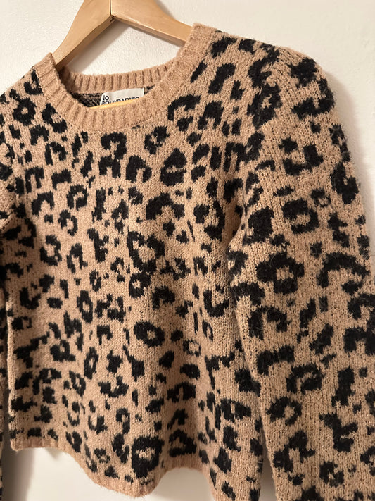 No Boundaries Leopard Print Sweater | Size XS
