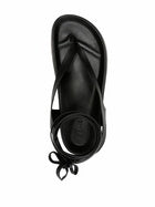 A. Emery - Black Leather Ankle Wrap Gladiator Thong Sandals in Box | Size 38