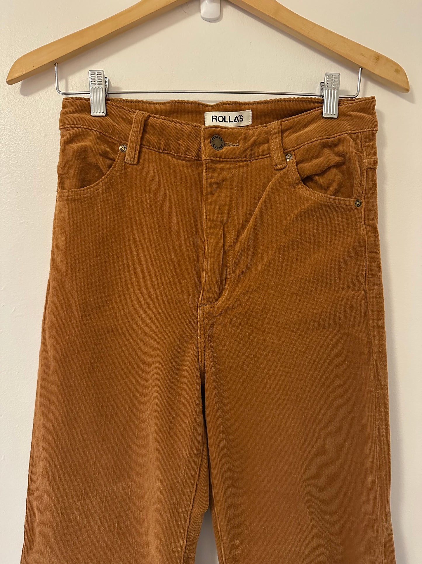 Rolla's Eastcoast High Rise Flare - Tan Corduroy - Size 28