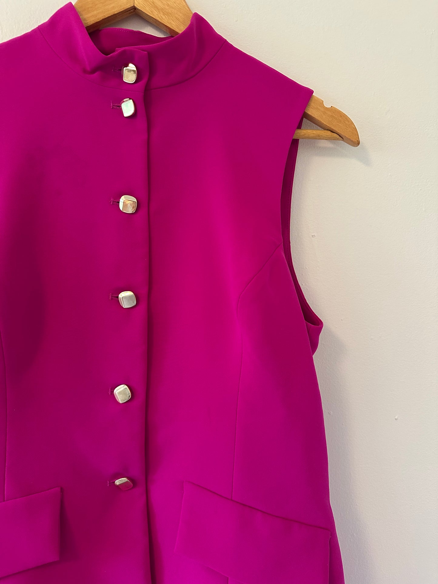 Amanda Uprichard Evelyn Romper in Dark Hot Pink - Size Medium