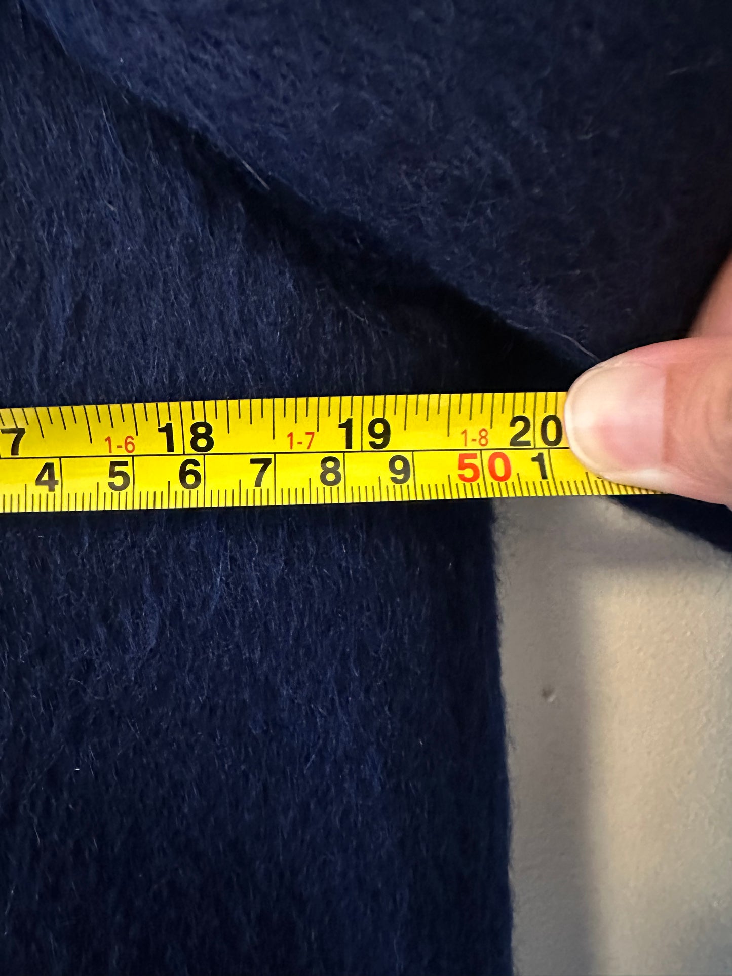 Lodenfrey Vintage Blue Wool Coat with Cream Trim