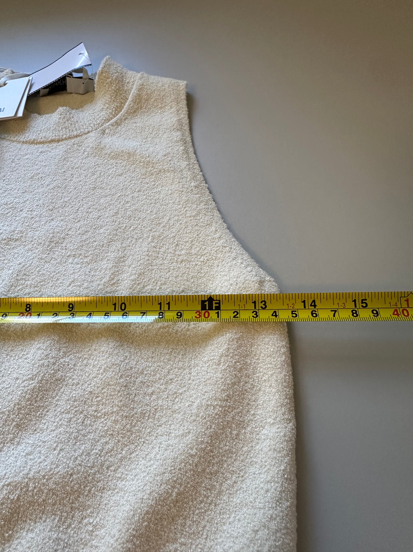 NWT Simkhai Tatyana Cream Sleeveless Knit Cropped Top | Size Small