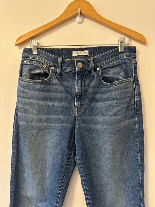 Madewell The Slim Boy High Rise Stretch Jeans in Classic Blue | Size 27