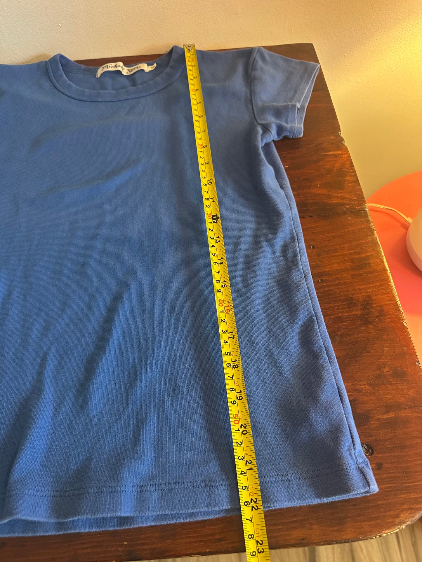 Michael Stars Classic Short Sleeve T-Shirt Top in Blue - Size OS