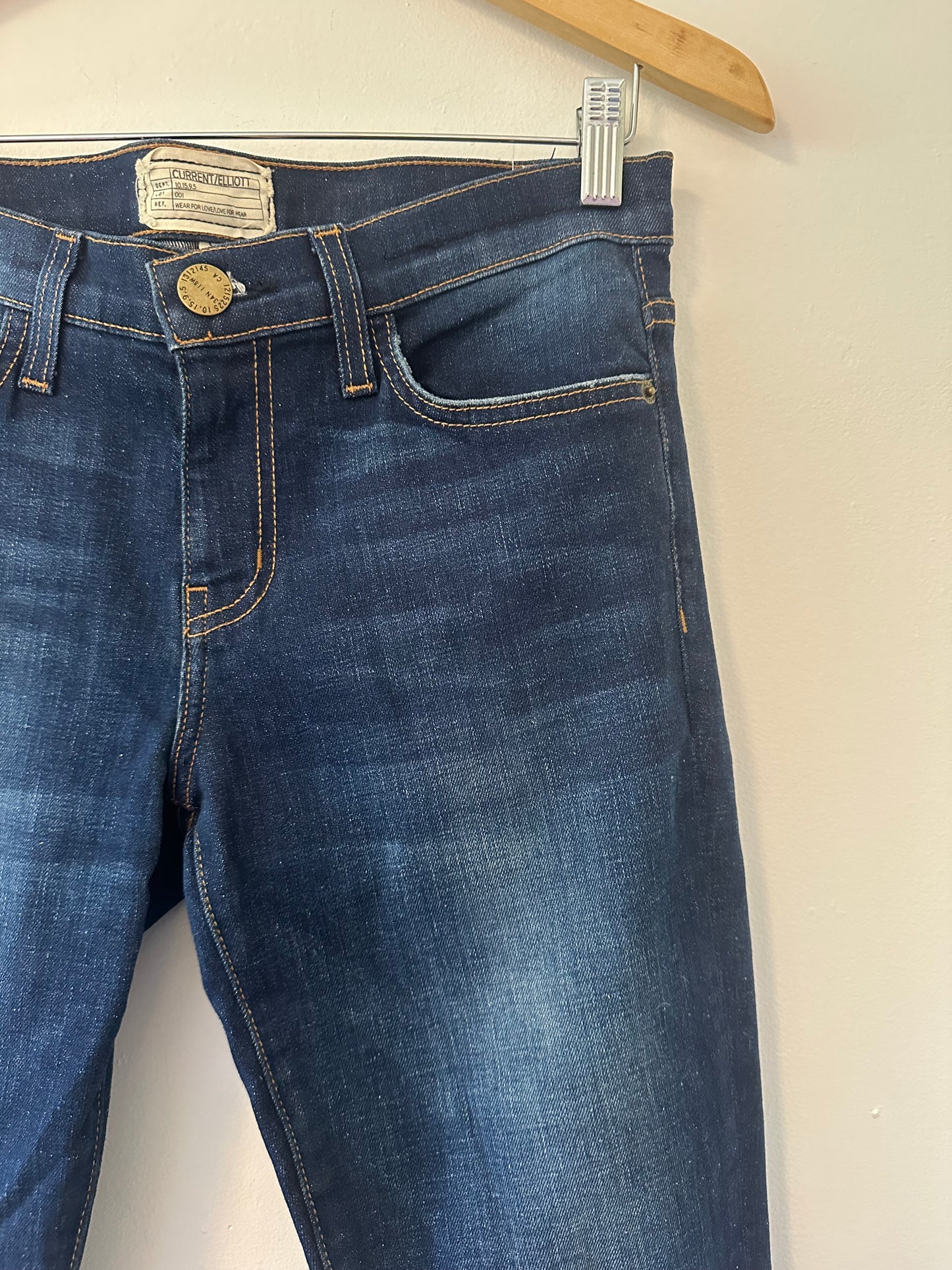Current/Elliott - The Ankle Skinny in Cheville Dark Blue Skinny Jeans | Size 28
