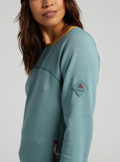 NWT Burton Minturn Crewneck Fleece Long Sleeve Shirt in Trellis Heather | Size Medium