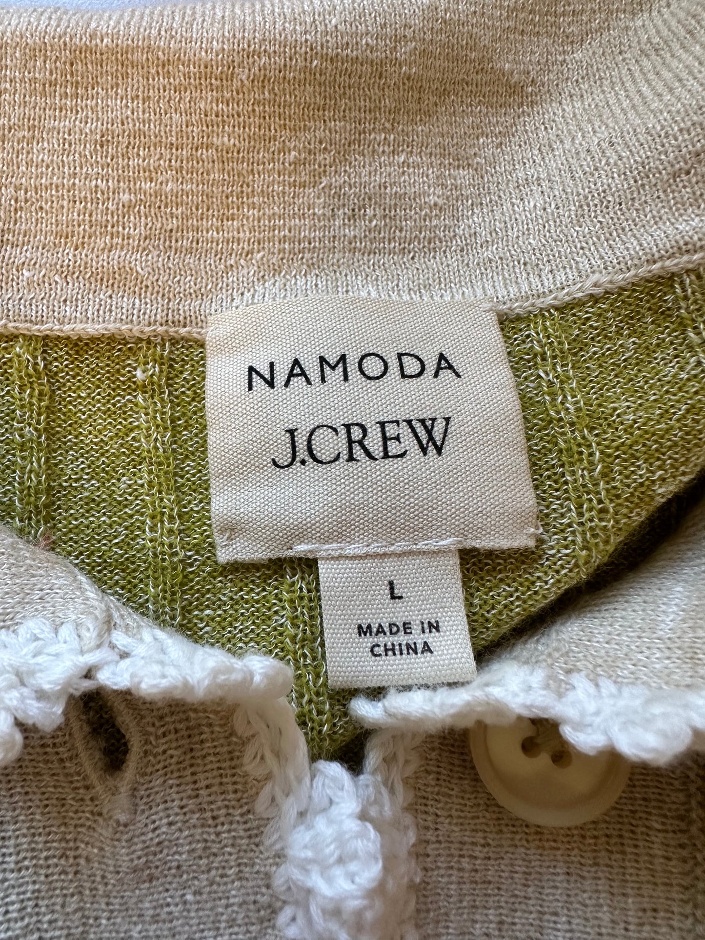Cassi Namoda X J.Crew Limited Edition Collared Ribbed Sweater in Green | Size Large