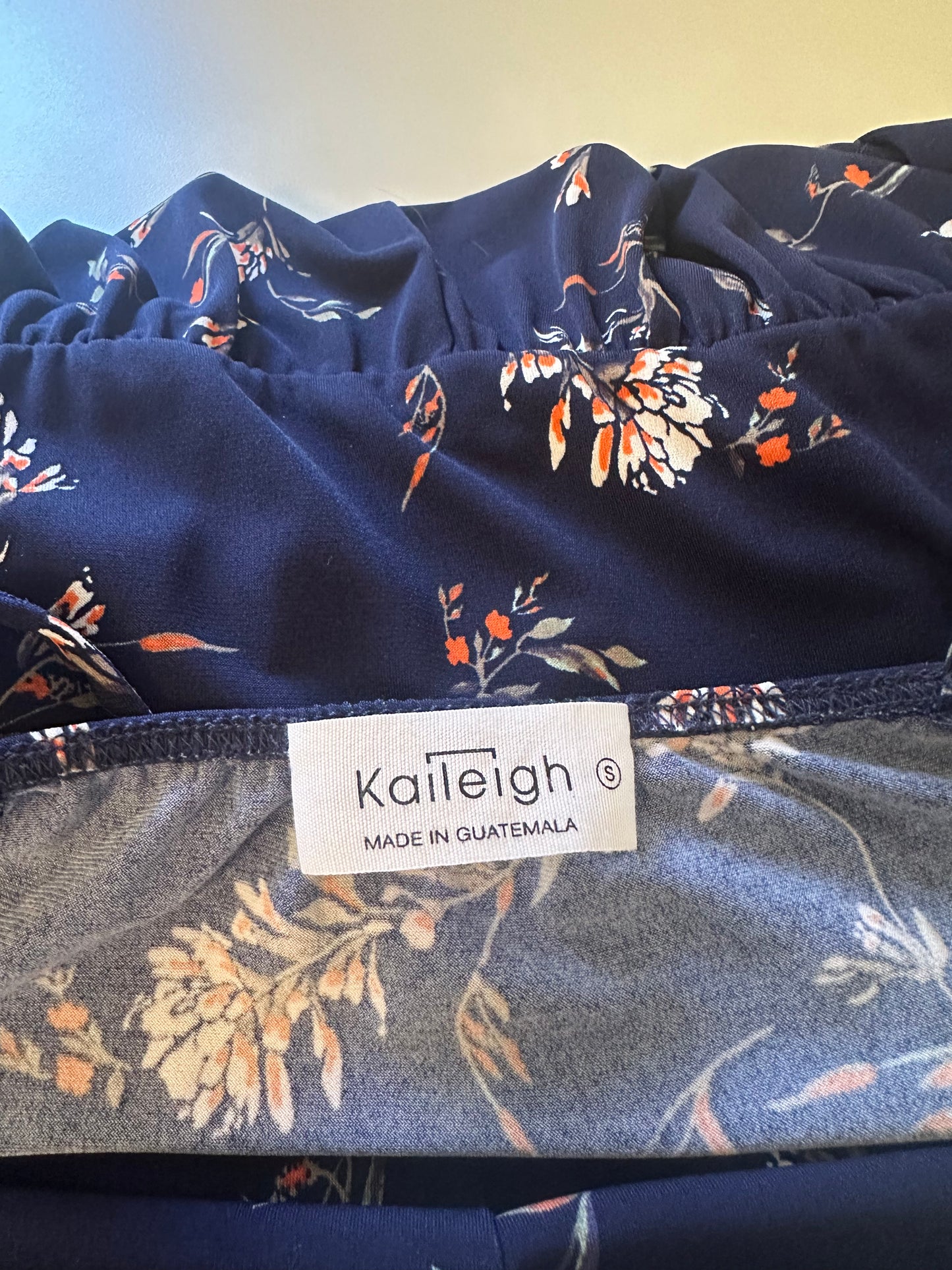 Kaileigh Navy Floral Spaghetti Strap Jumpsuit | Size Small