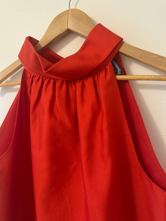 Sail to Sable Orange Halter Top Size Small