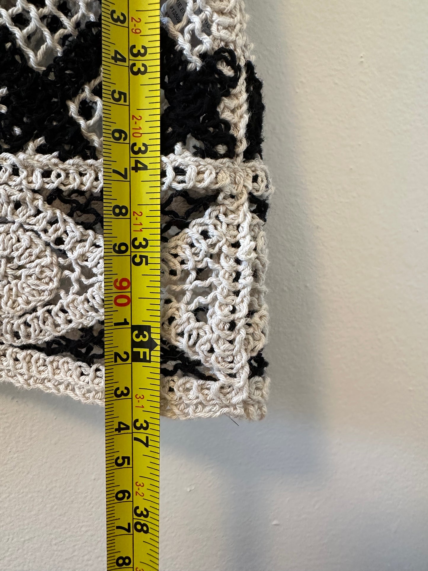 Z Supply Playa Dress in Black and Cream Crochet - Size Medium