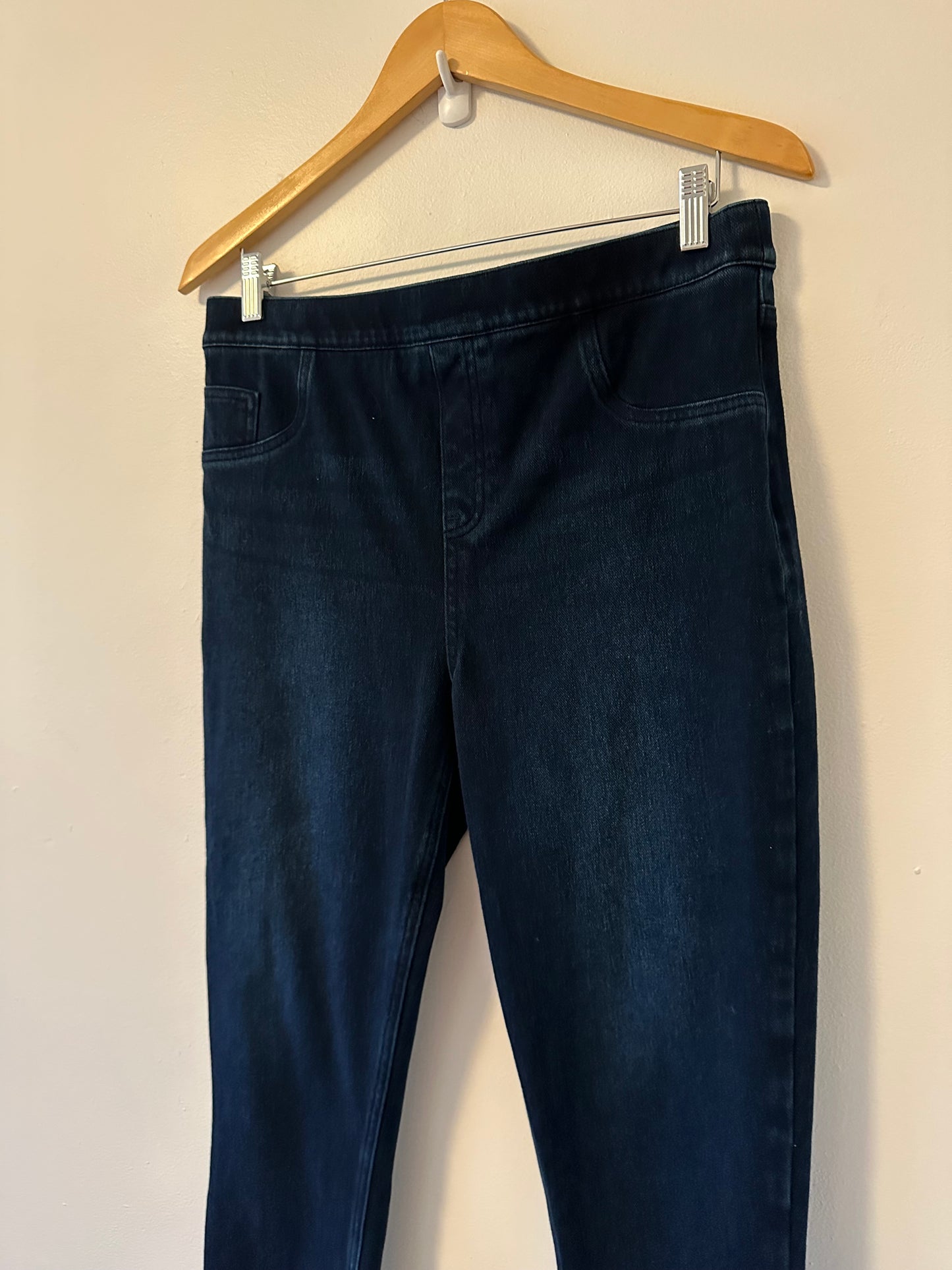 SPANX Jean-ish Ankle Leggings in Twilight Rinse | Size XL