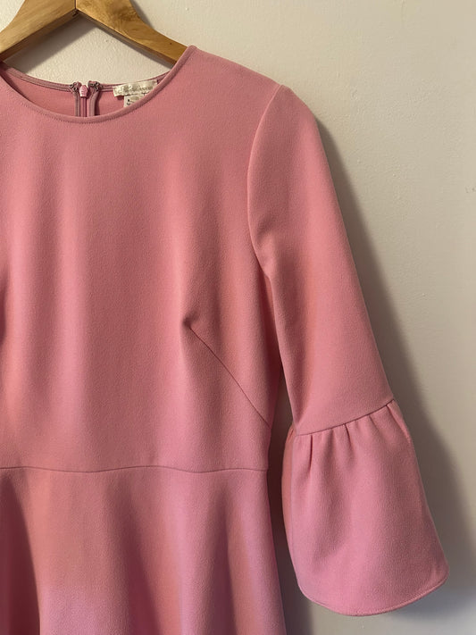 NWT Shoshanna Burbank Bell Sleeve Fit and Flare Bubblegum Pink Dress